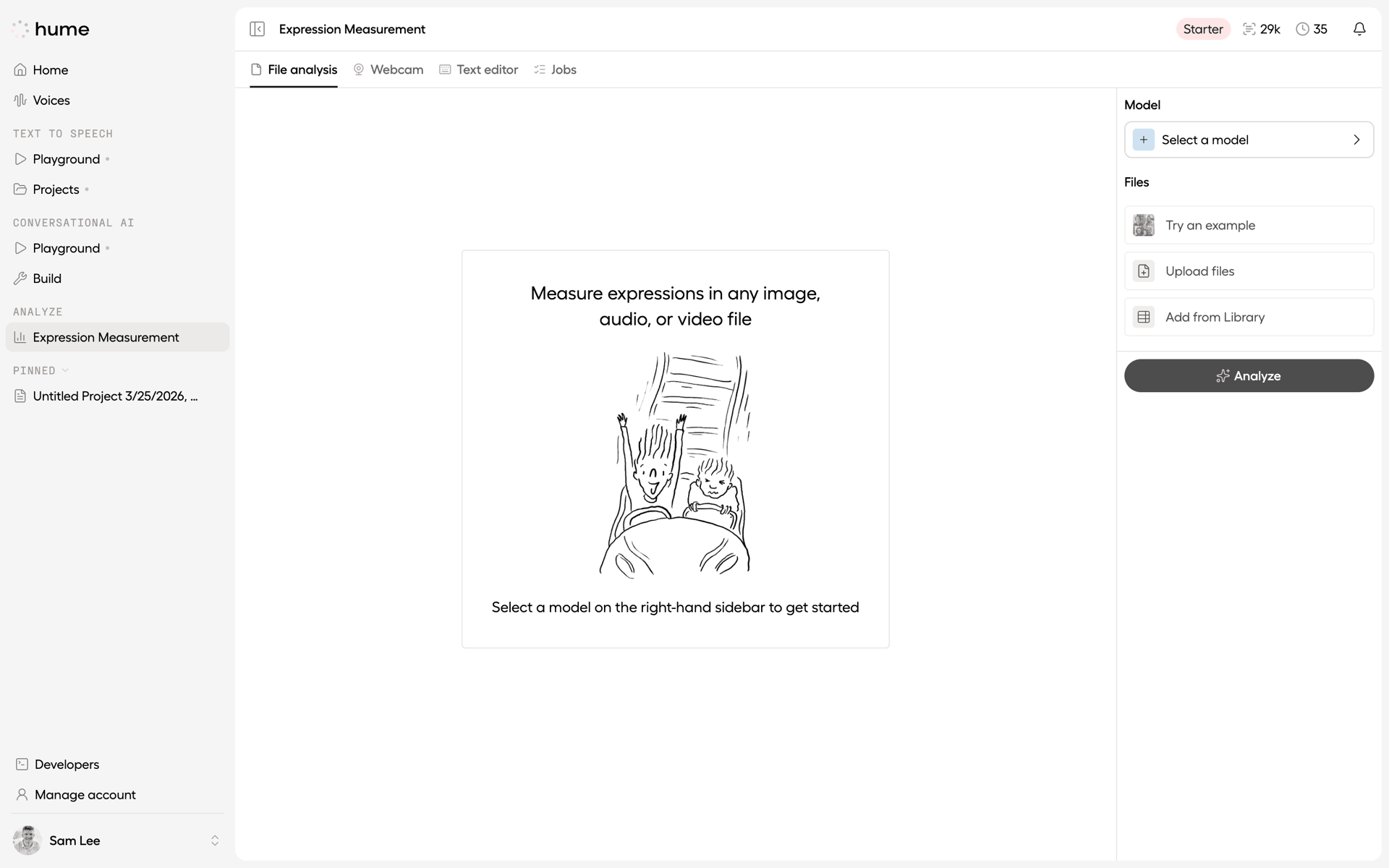 Hume AI Web emotion recognition interface screenshot 15