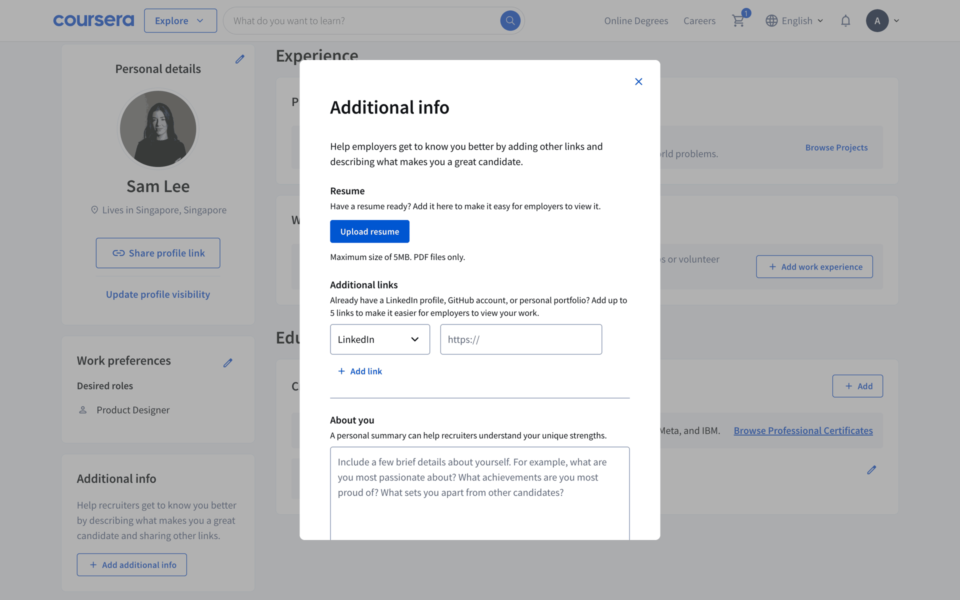 Coursera Web Education interface screenshot 20
