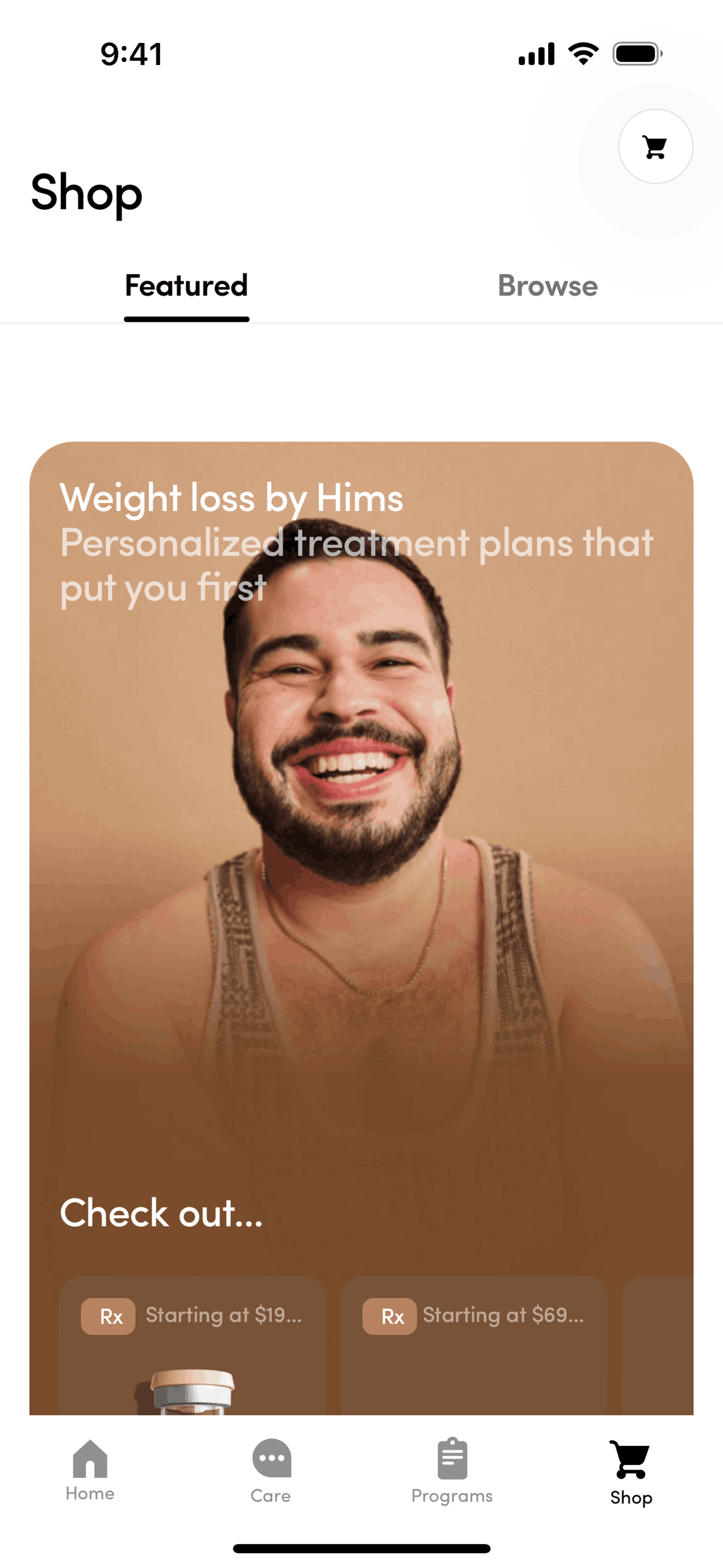 Hims iOS Health & Fitness interface screenshot 21