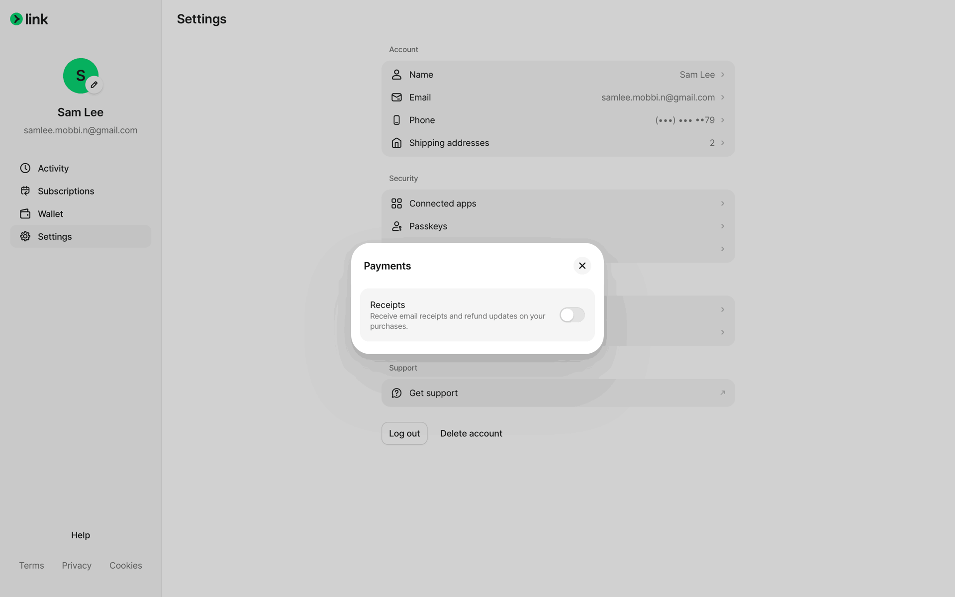 Link Web Finance interface screenshot 5