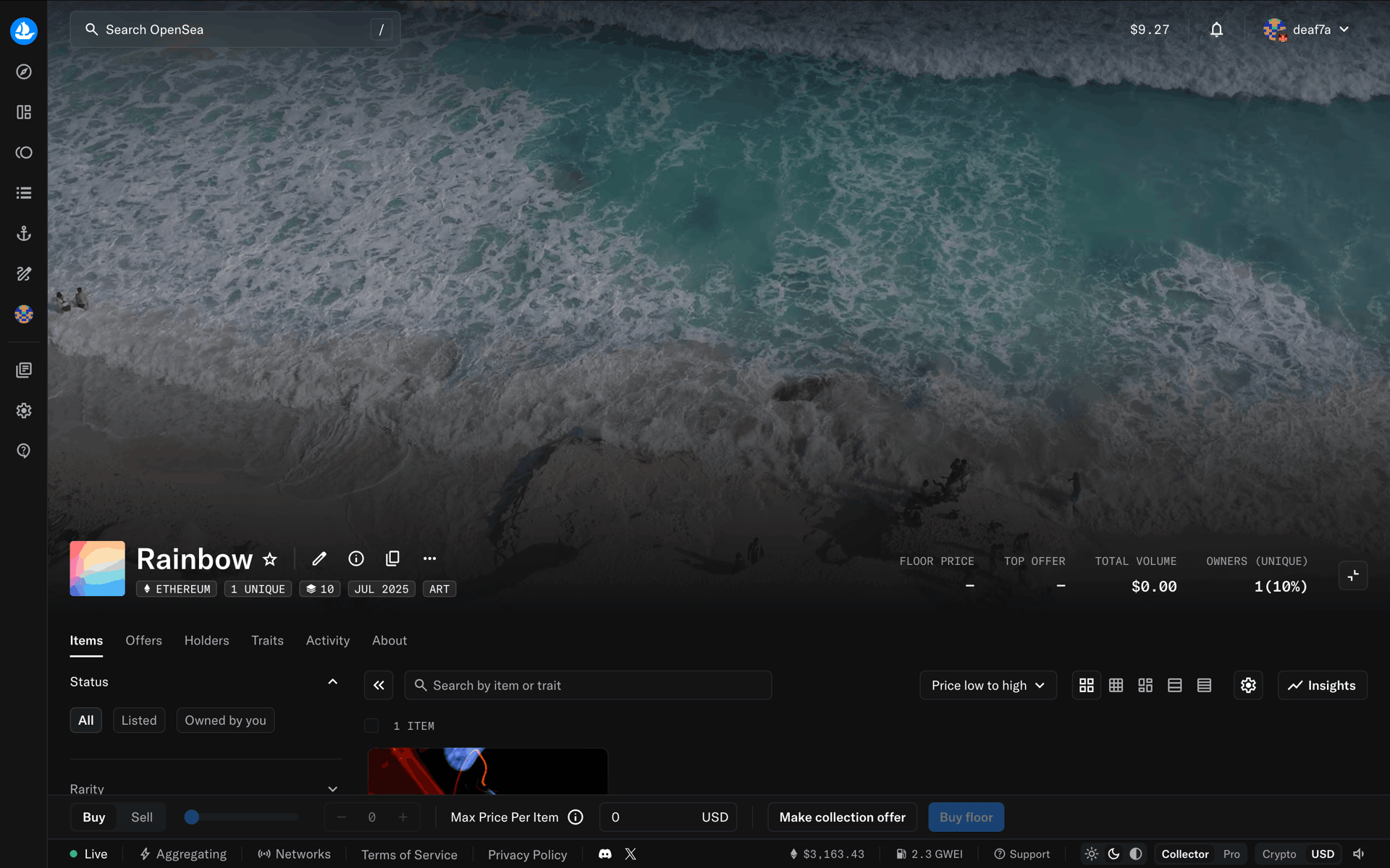 OpenSea Web Crypto & Web3 interface screenshot 22