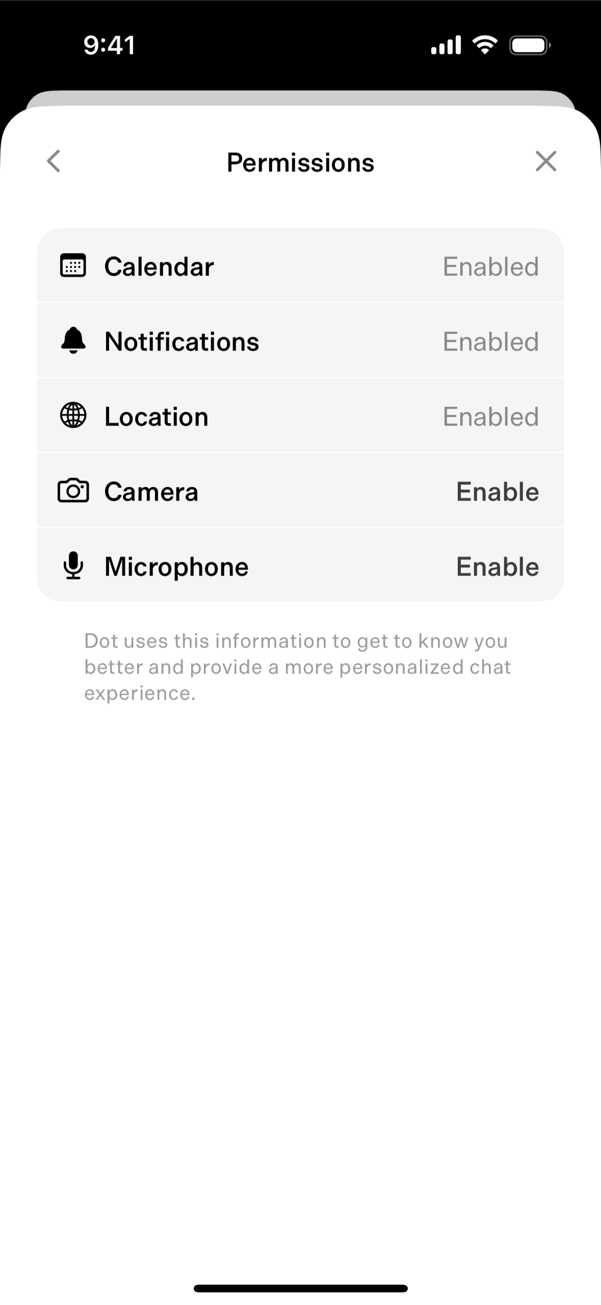 Dot iOS AI interface screenshot 14