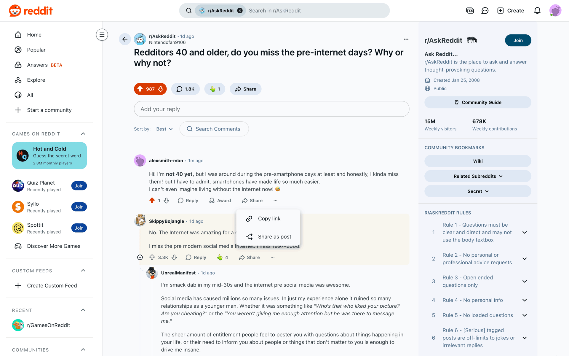 Reddit Web Social Networking interface screenshot 11