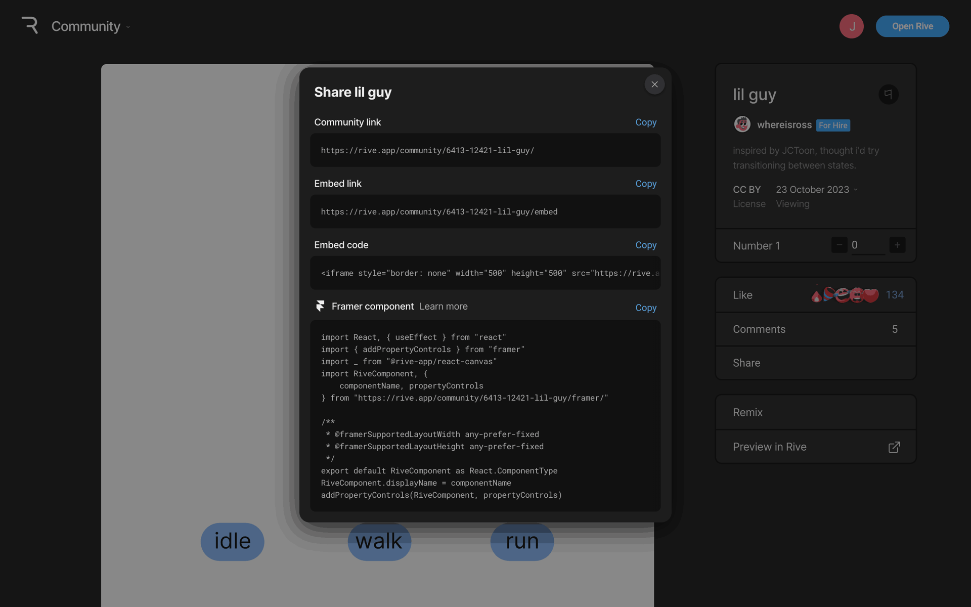 Rive Web Graphics & Design interface screenshot 17