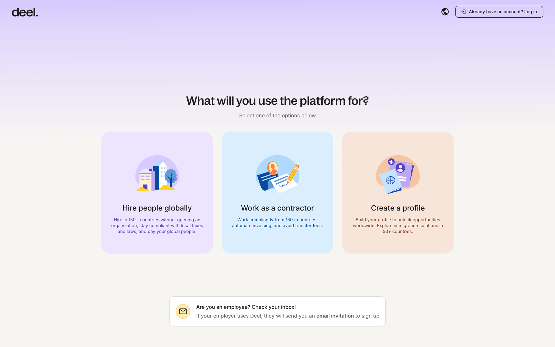 Onboarding on Deel (web) screen 5