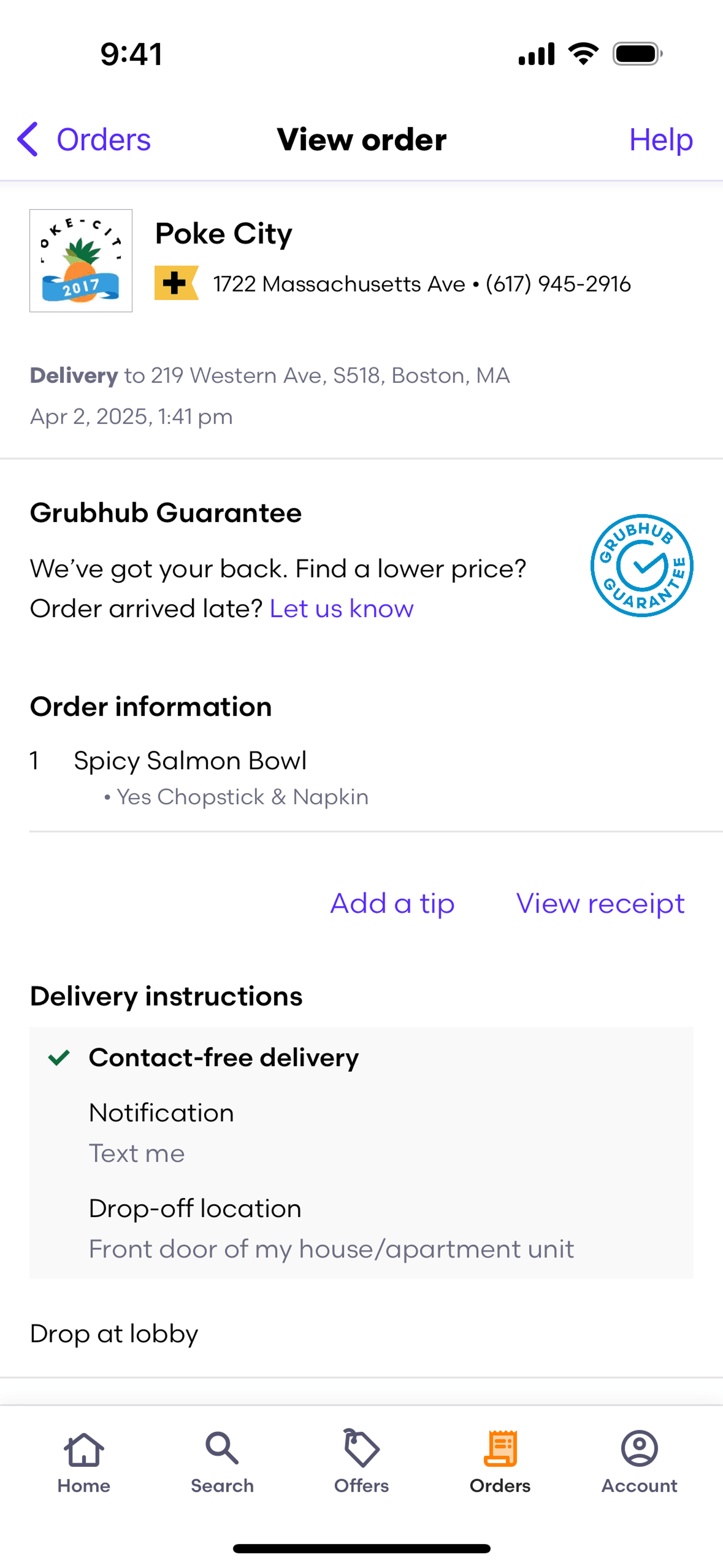 Grubhub iOS Food & Drink interface screenshot 11