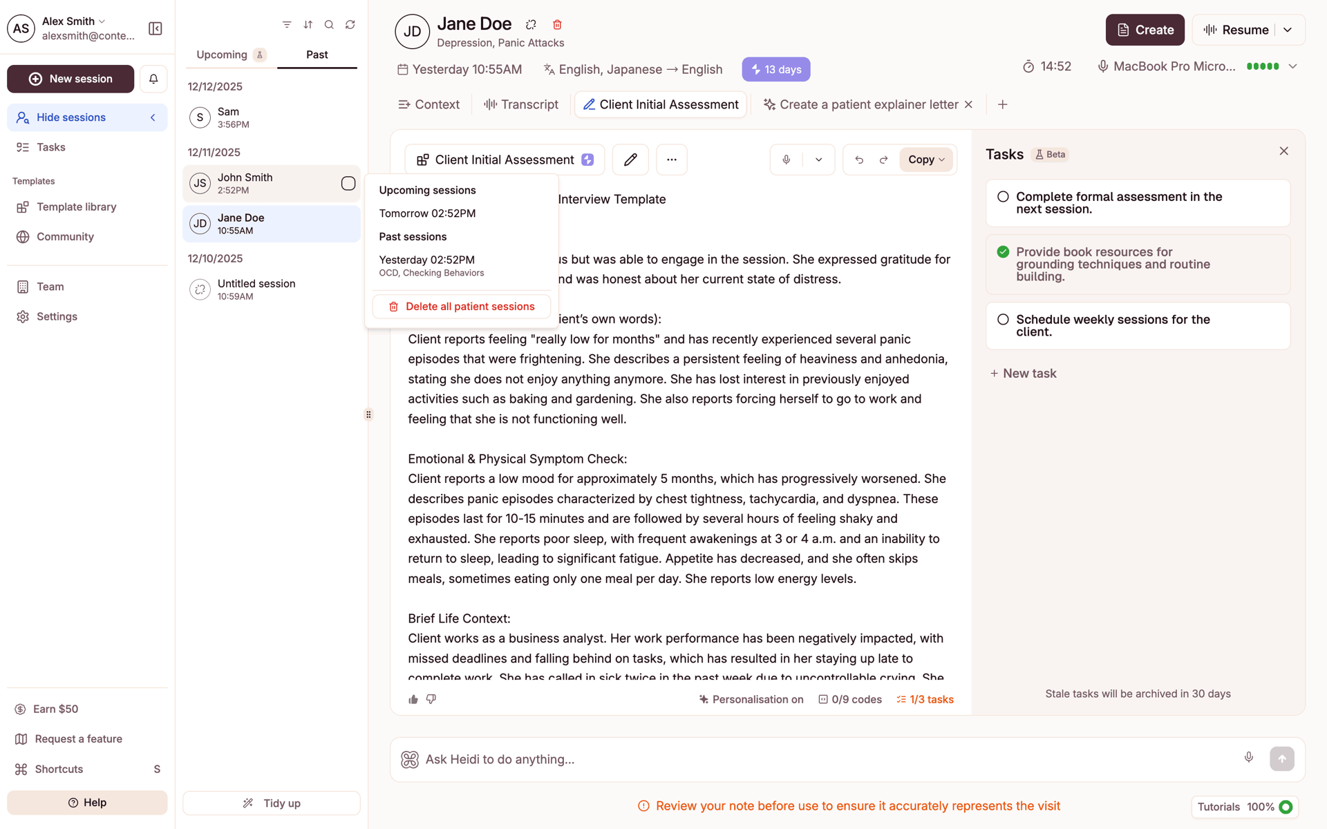 Heidi Web AI interface screenshot 8