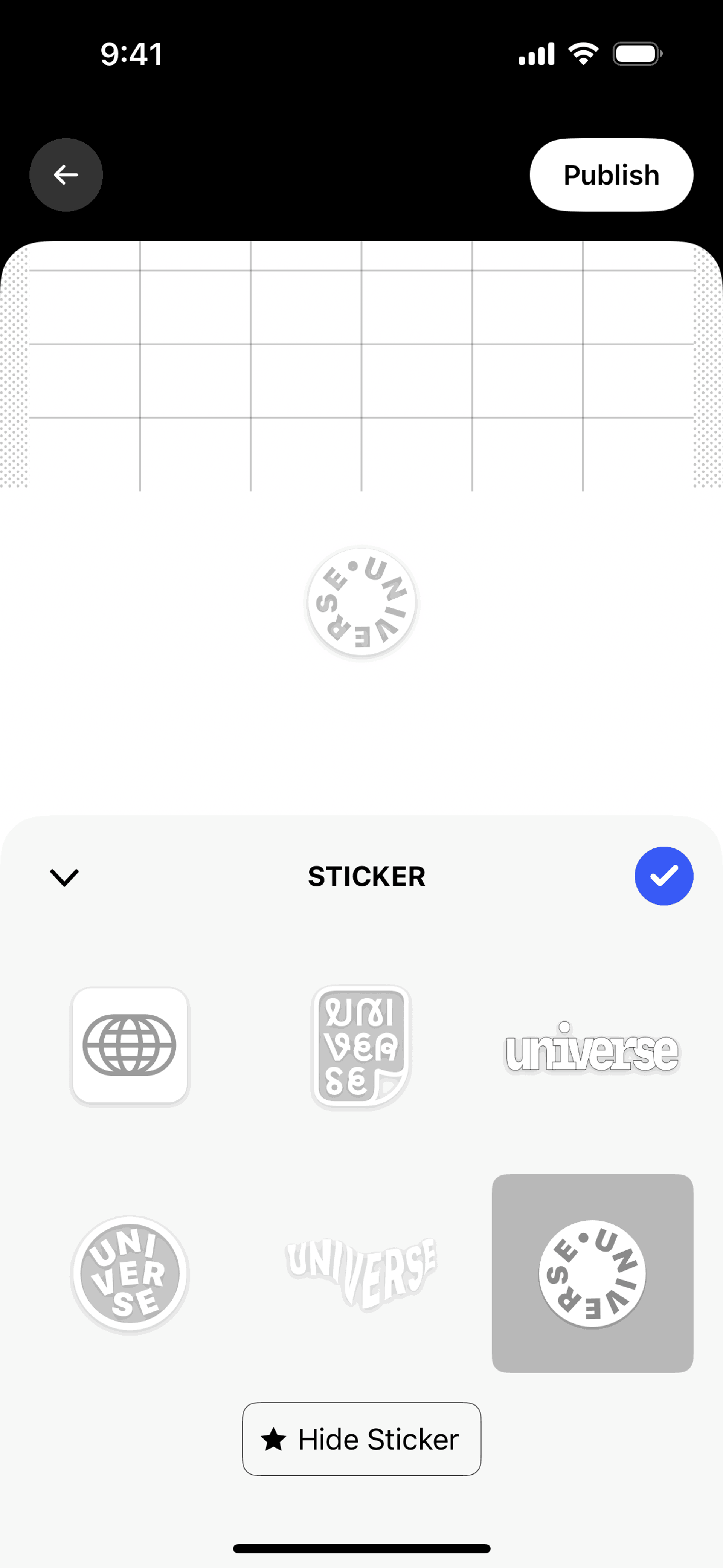 Universe iOS Productivity interface screenshot 20