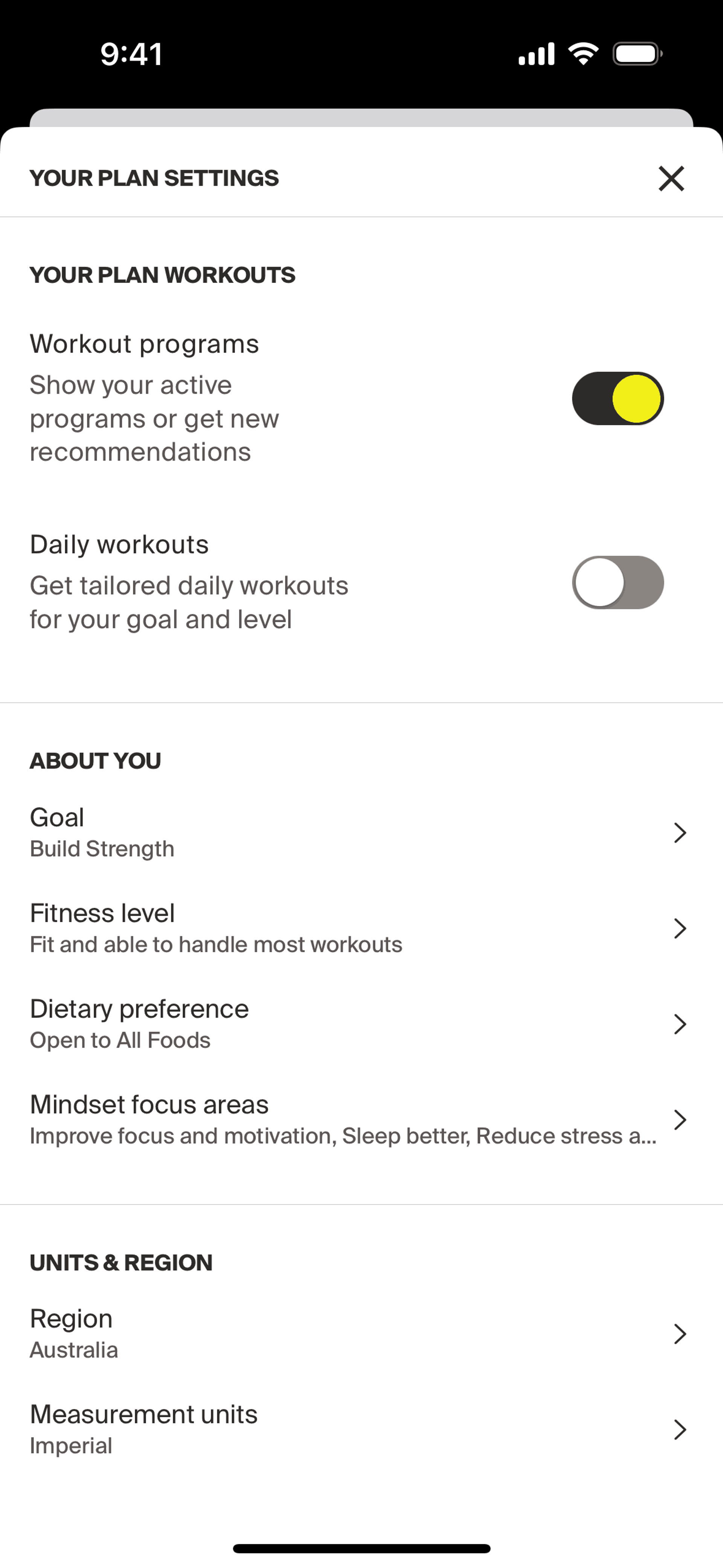 Centr iOS Health & Fitness interface screenshot 6