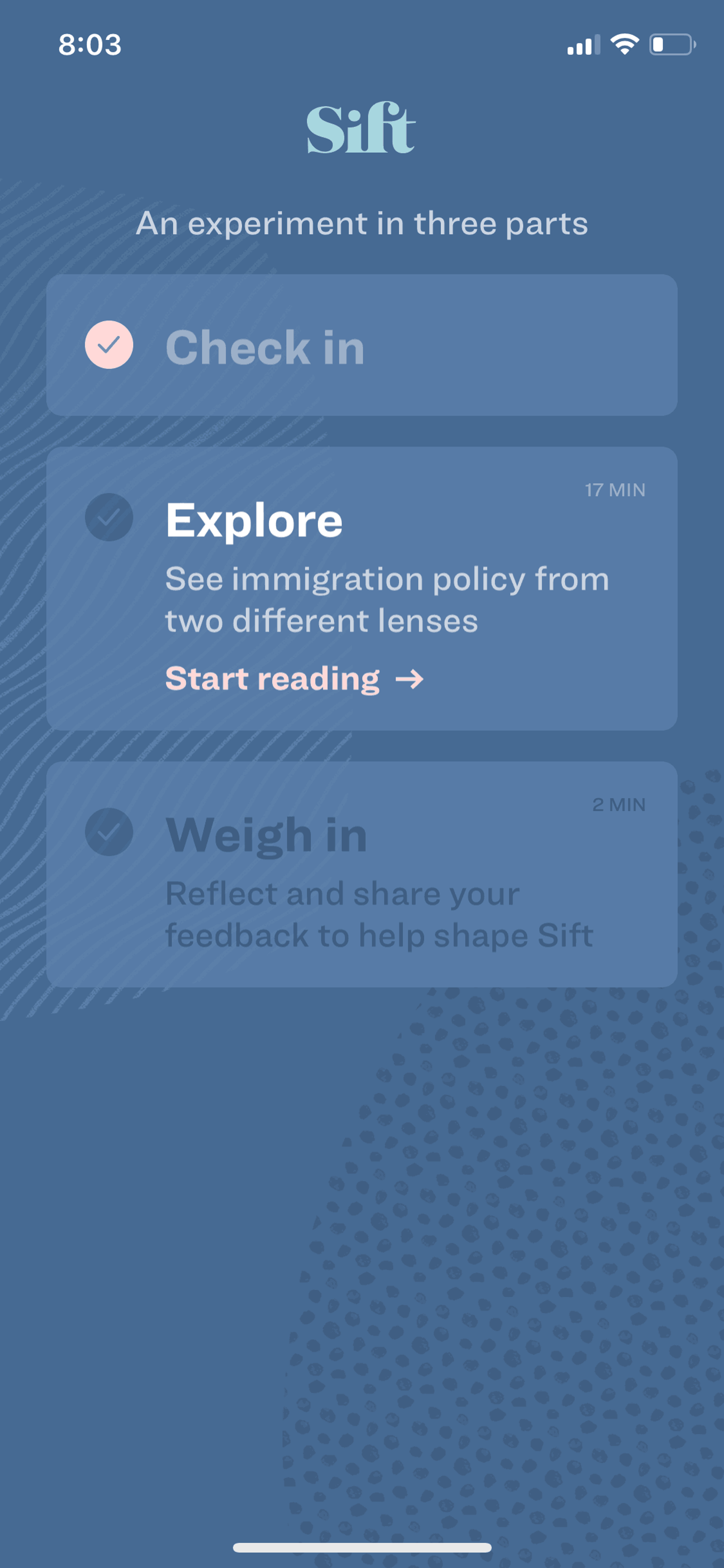 Sift iOS News interface screenshot 7