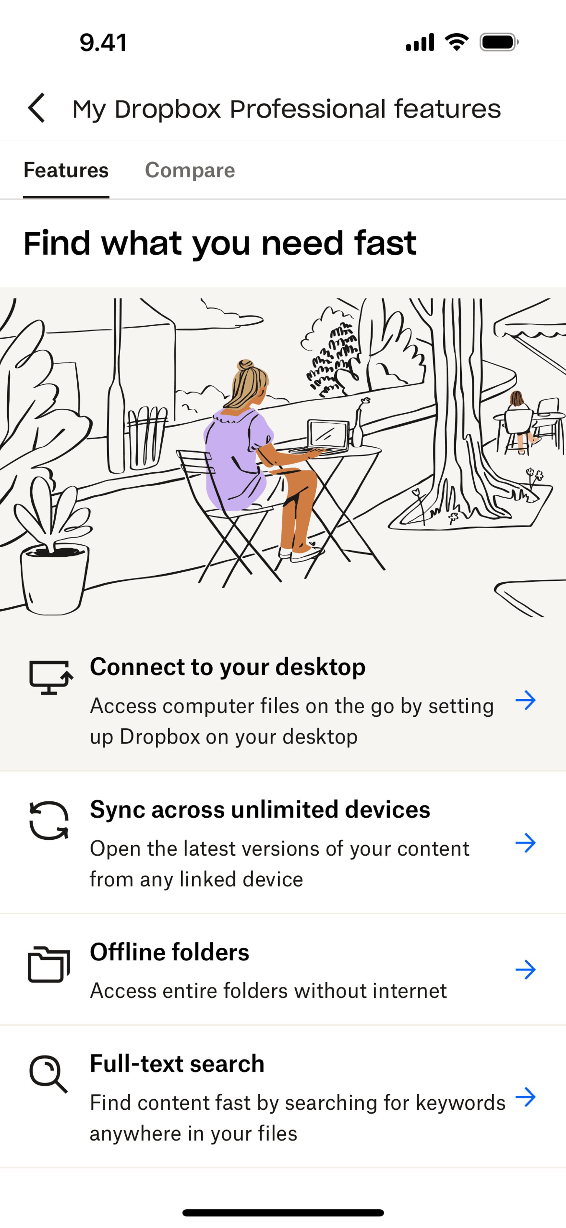 Dropbox iOS Productivity interface screenshot 14