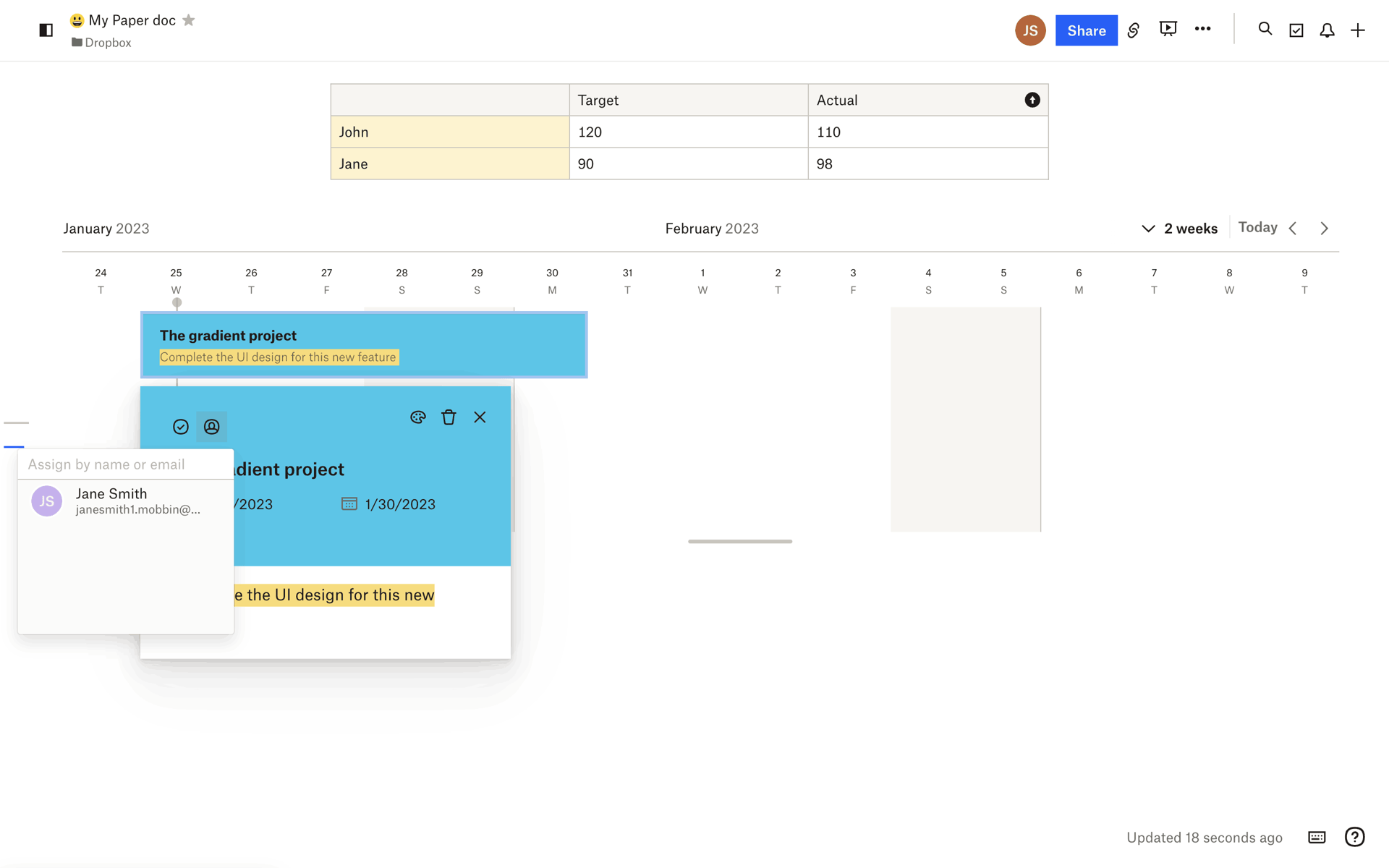 Dropbox Paper Web Productivity interface screenshot 9