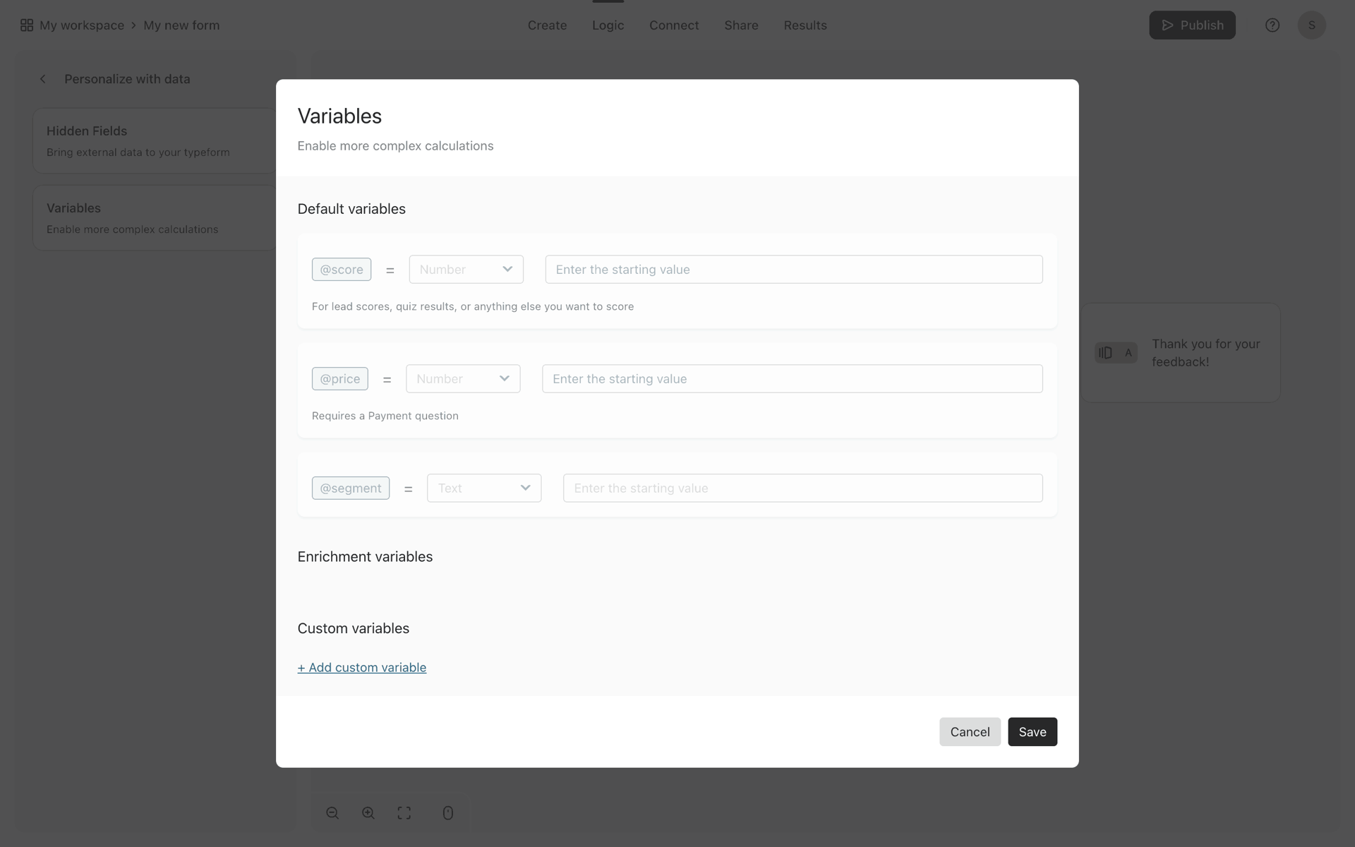 Typeform Web Productivity interface screenshot 8