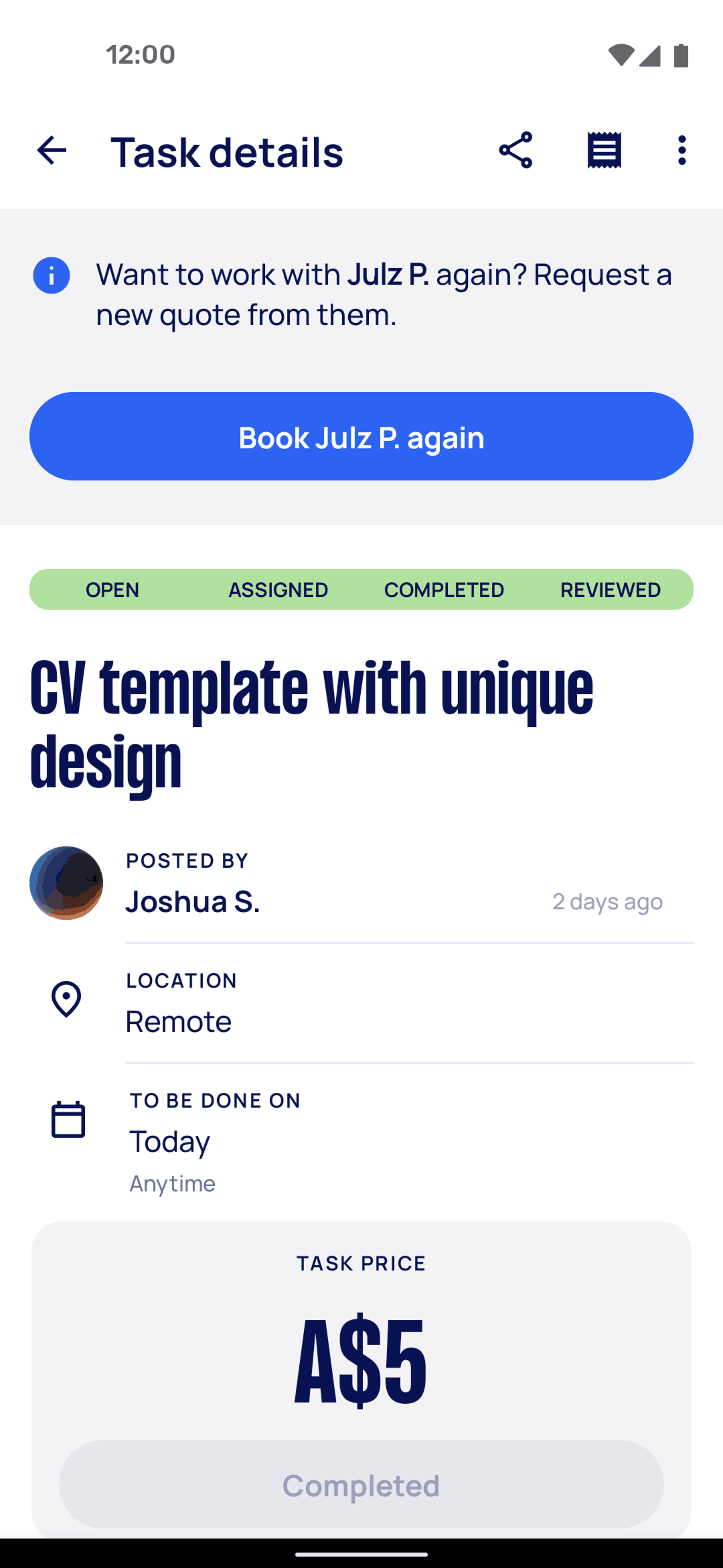 Airtasker Android Business interface screenshot 6