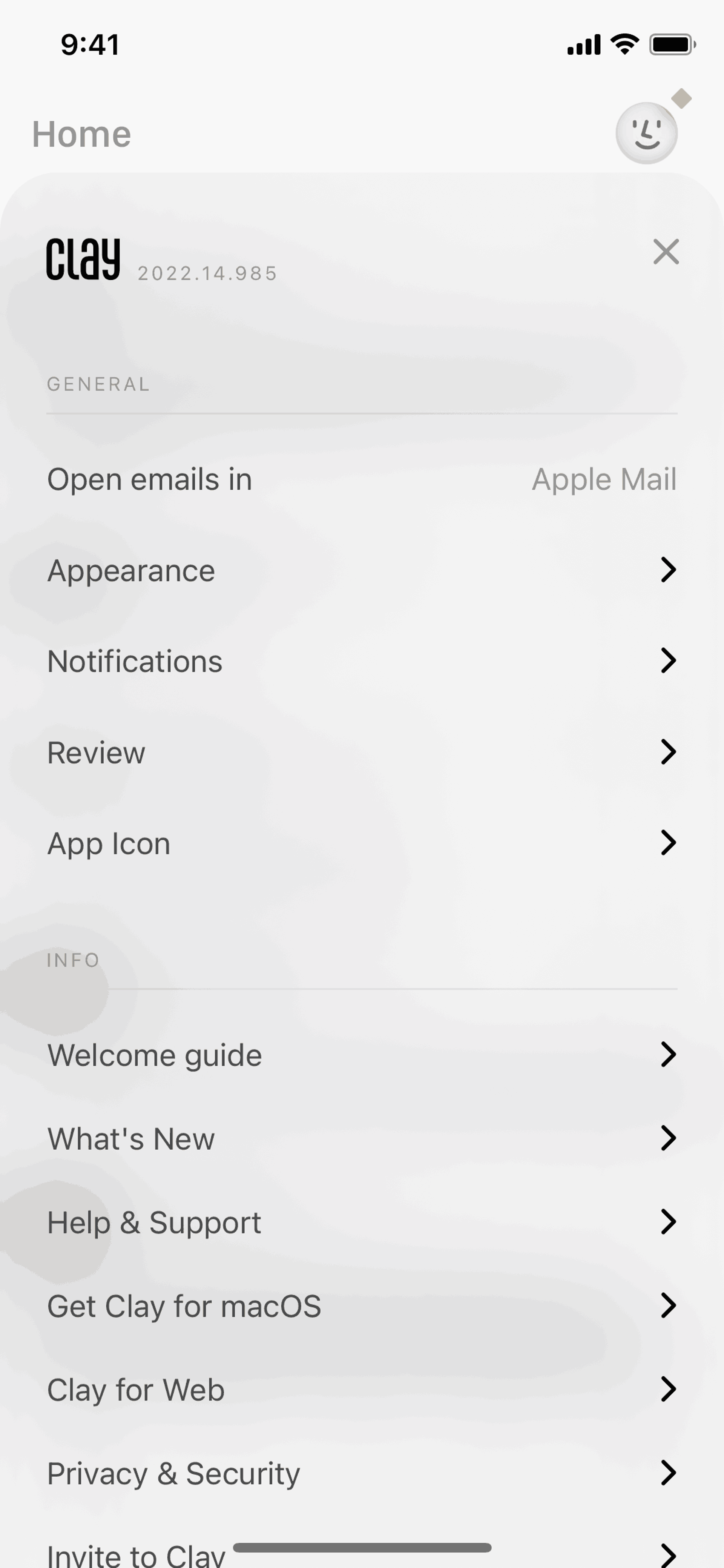 Clay iOS Productivity interface screenshot 16