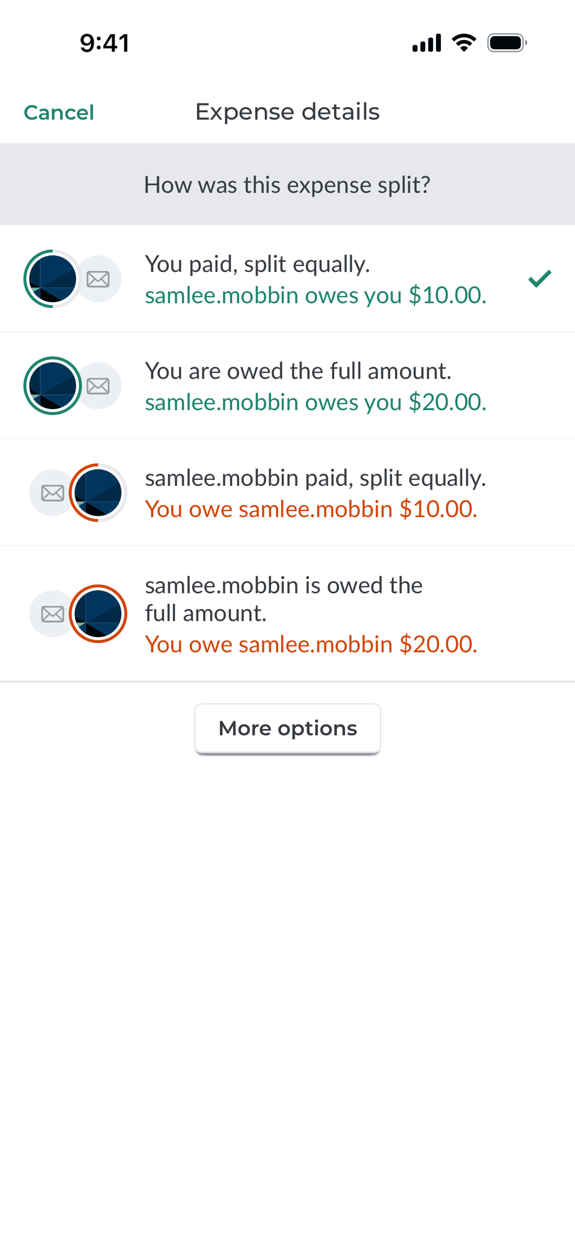 Splitwise iOS Finance interface screenshot 22