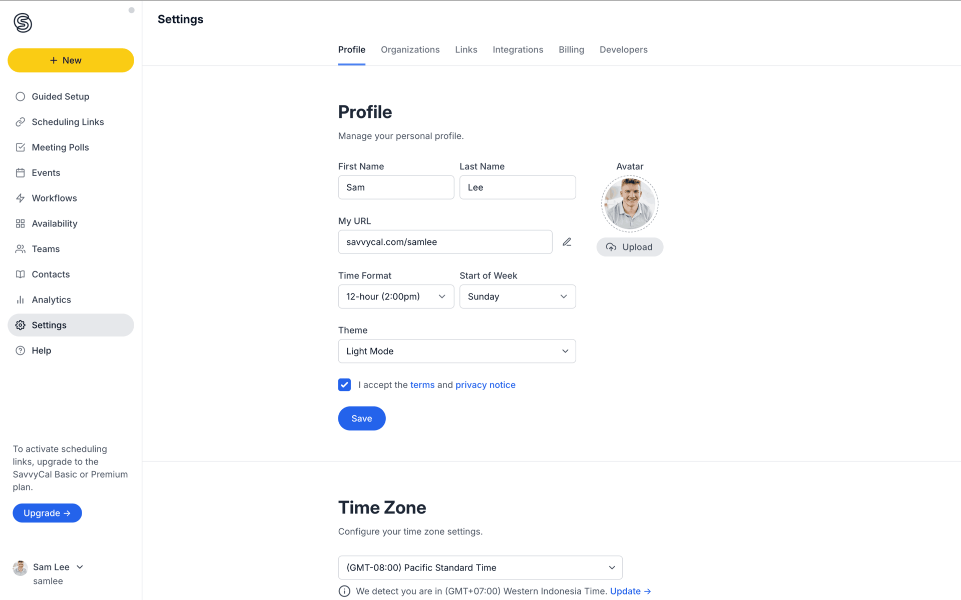 SavvyCal Web Collaboration interface screenshot 20