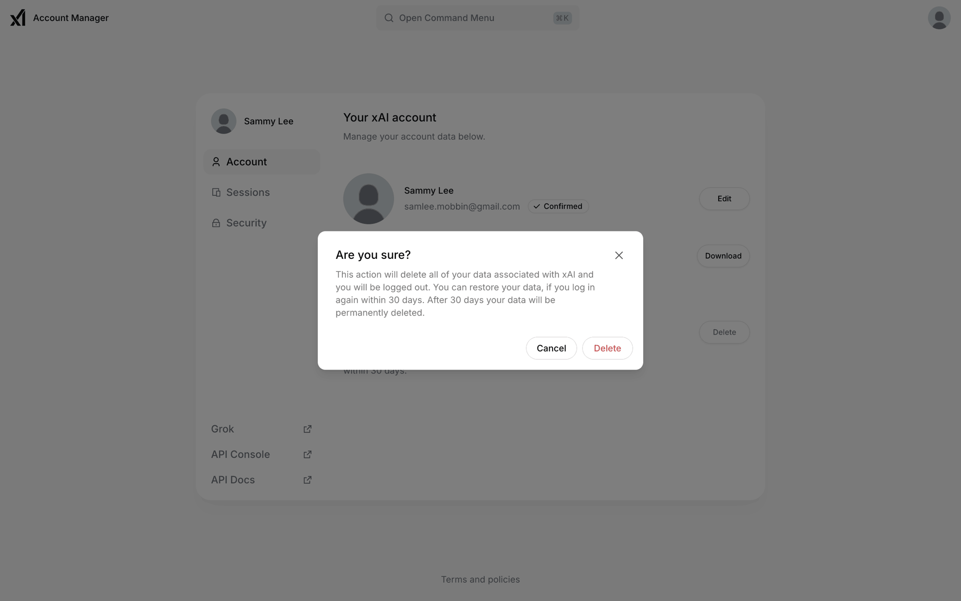 Grok Web AI interface screenshot 9