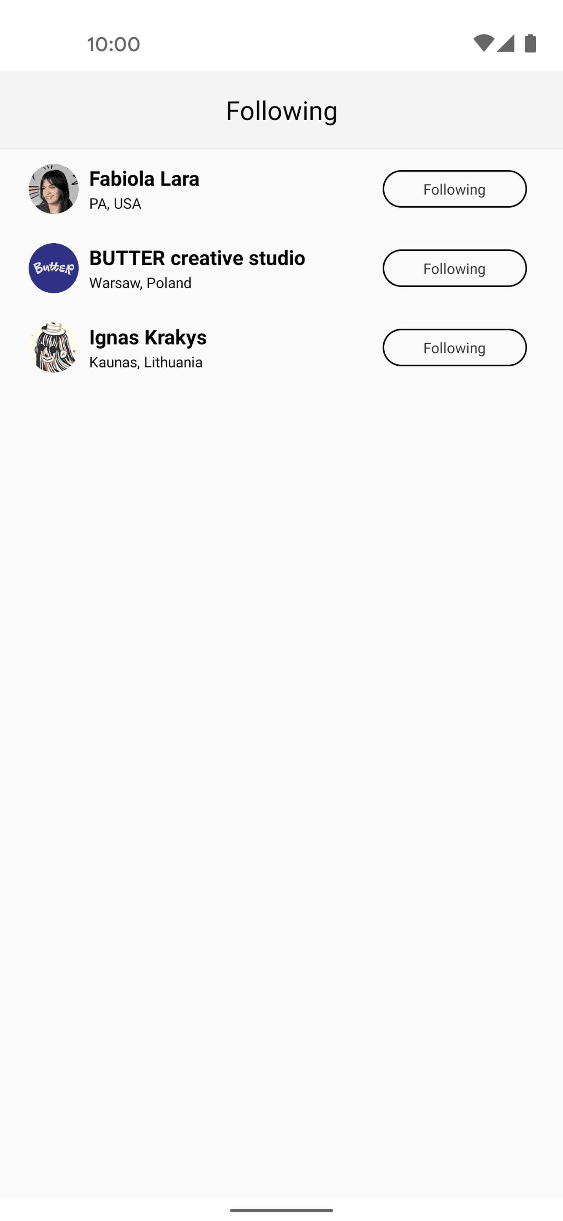 Behance Android Social Networking interface screenshot 12