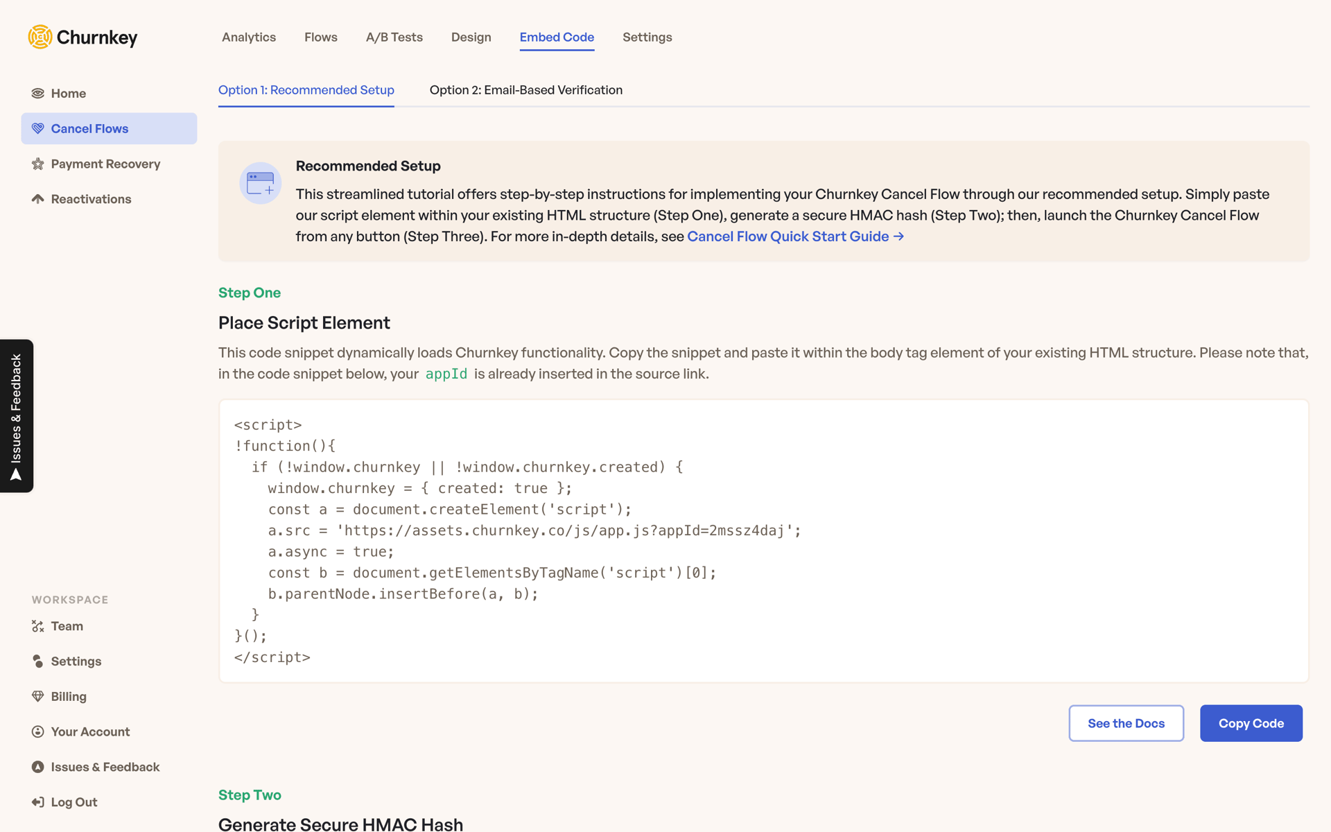 Churnkey Web Business interface screenshot 5