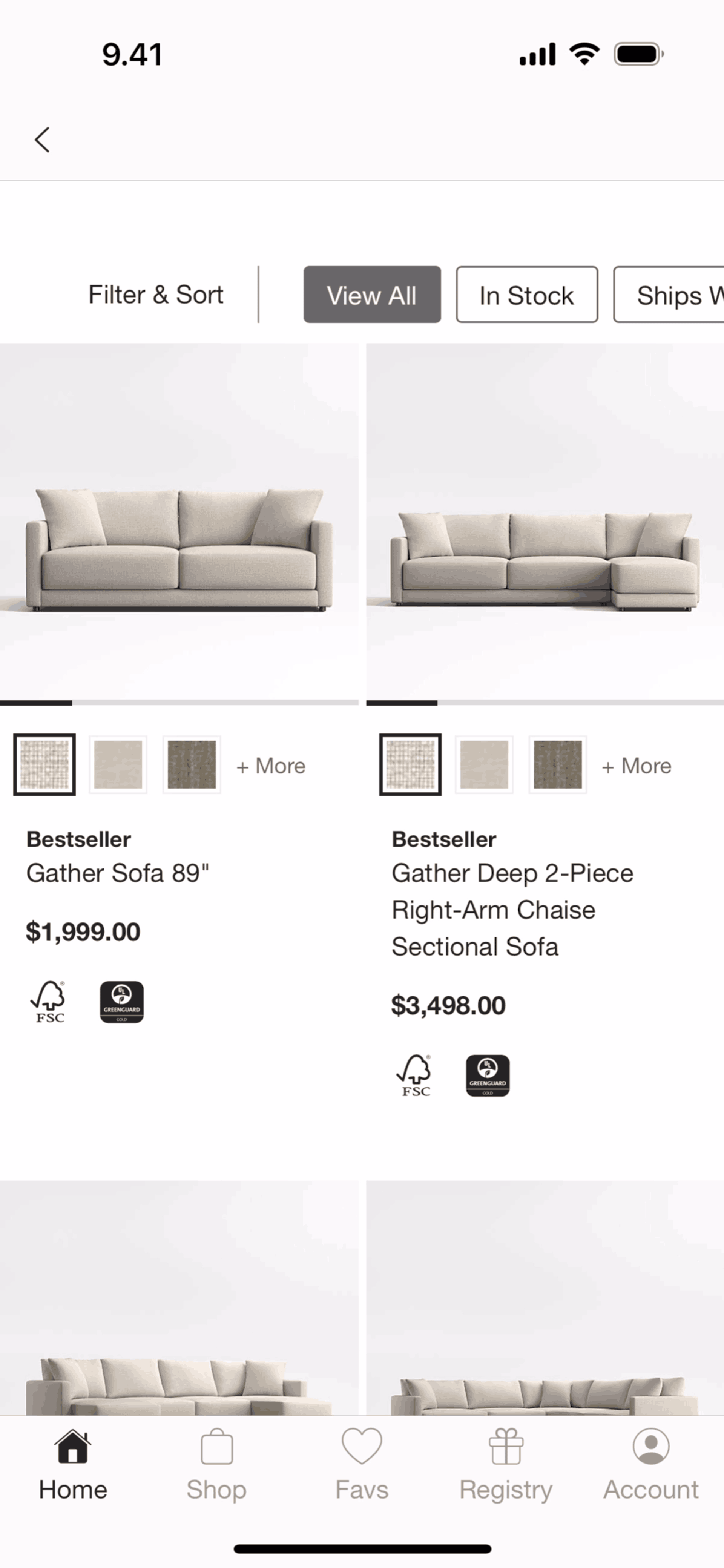 Crate & Barrel iOS Shopping interface screenshot 22
