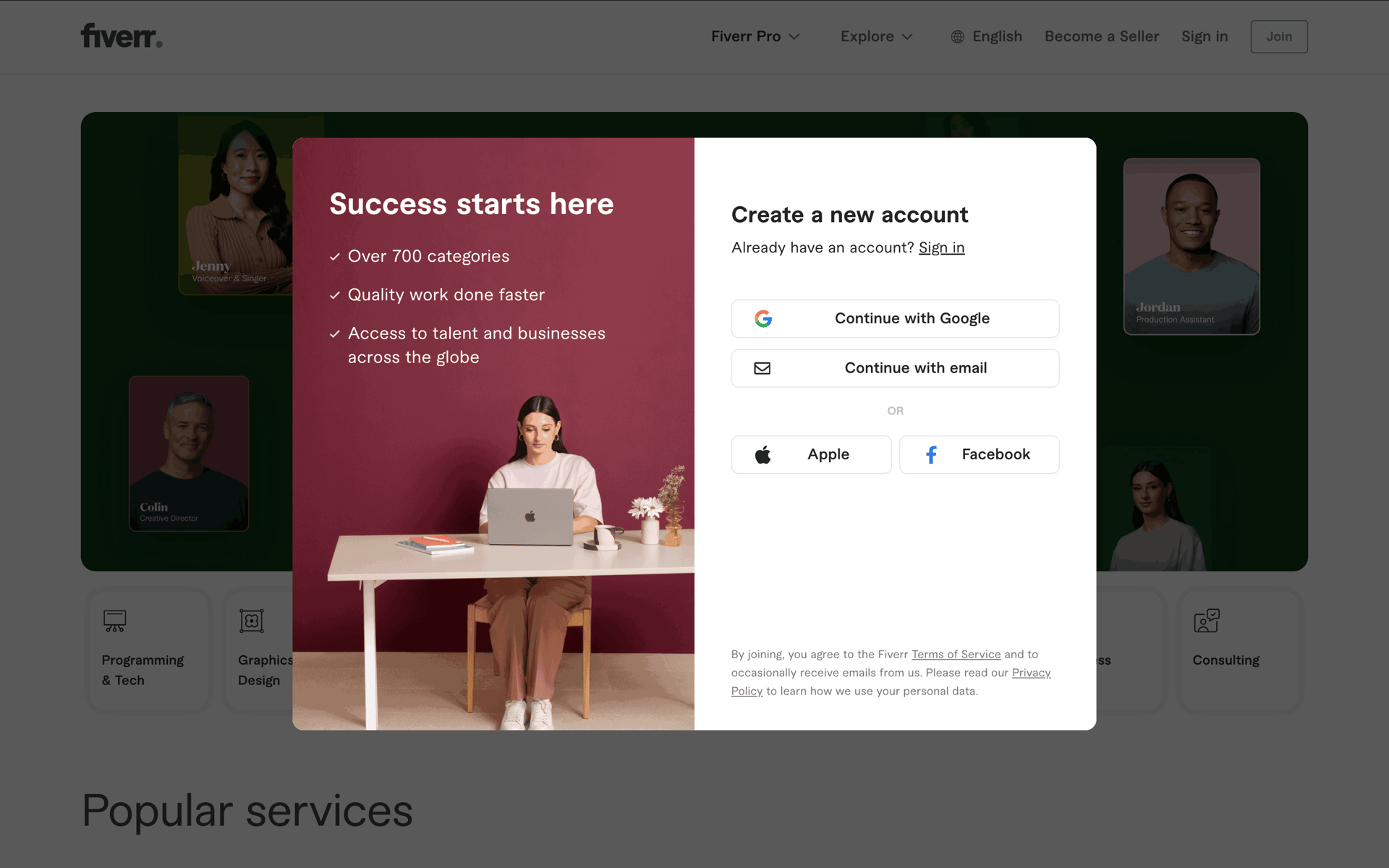 Fiverr Web Business interface screenshot 5