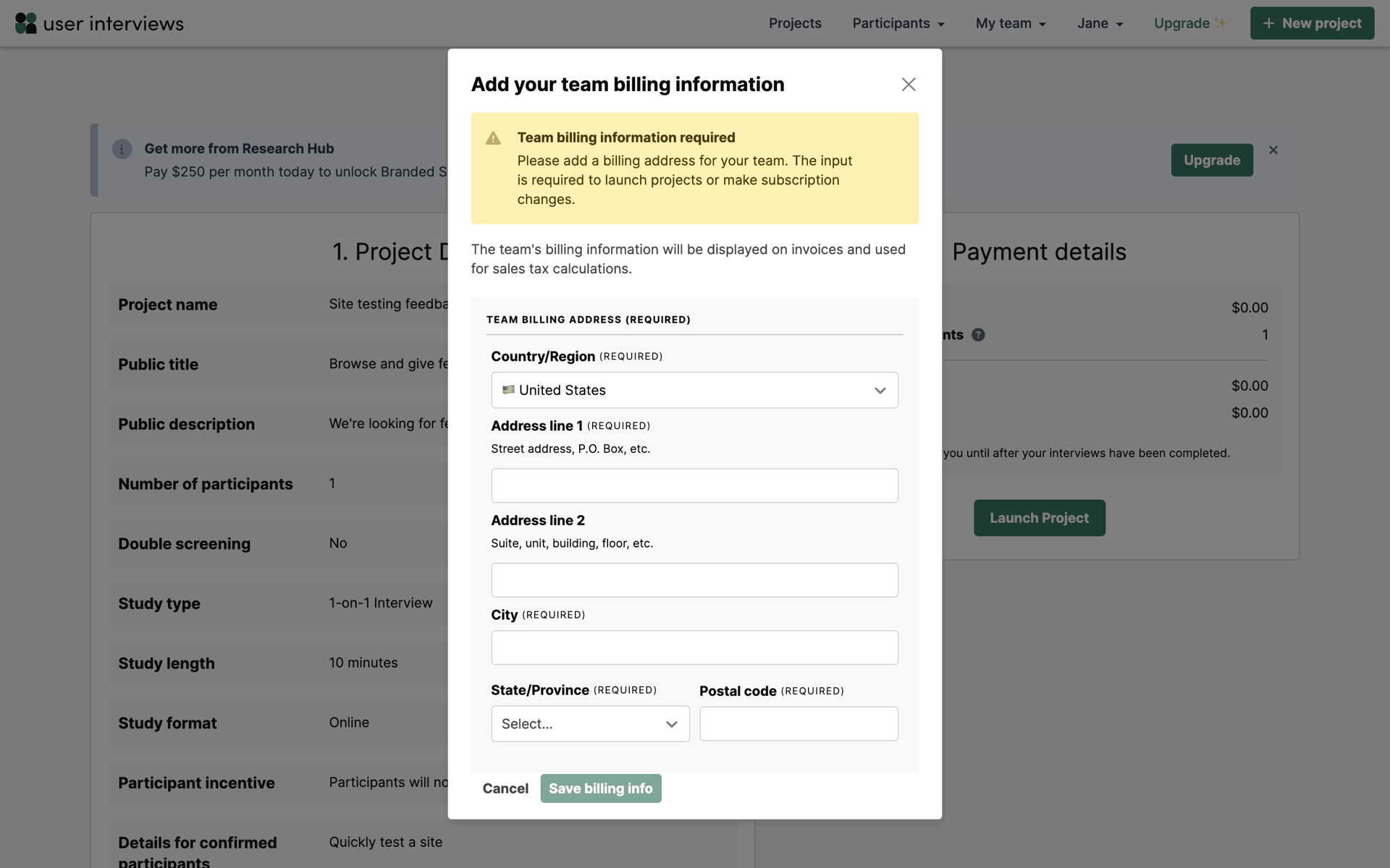 User Interviews Web Business interface screenshot 14
