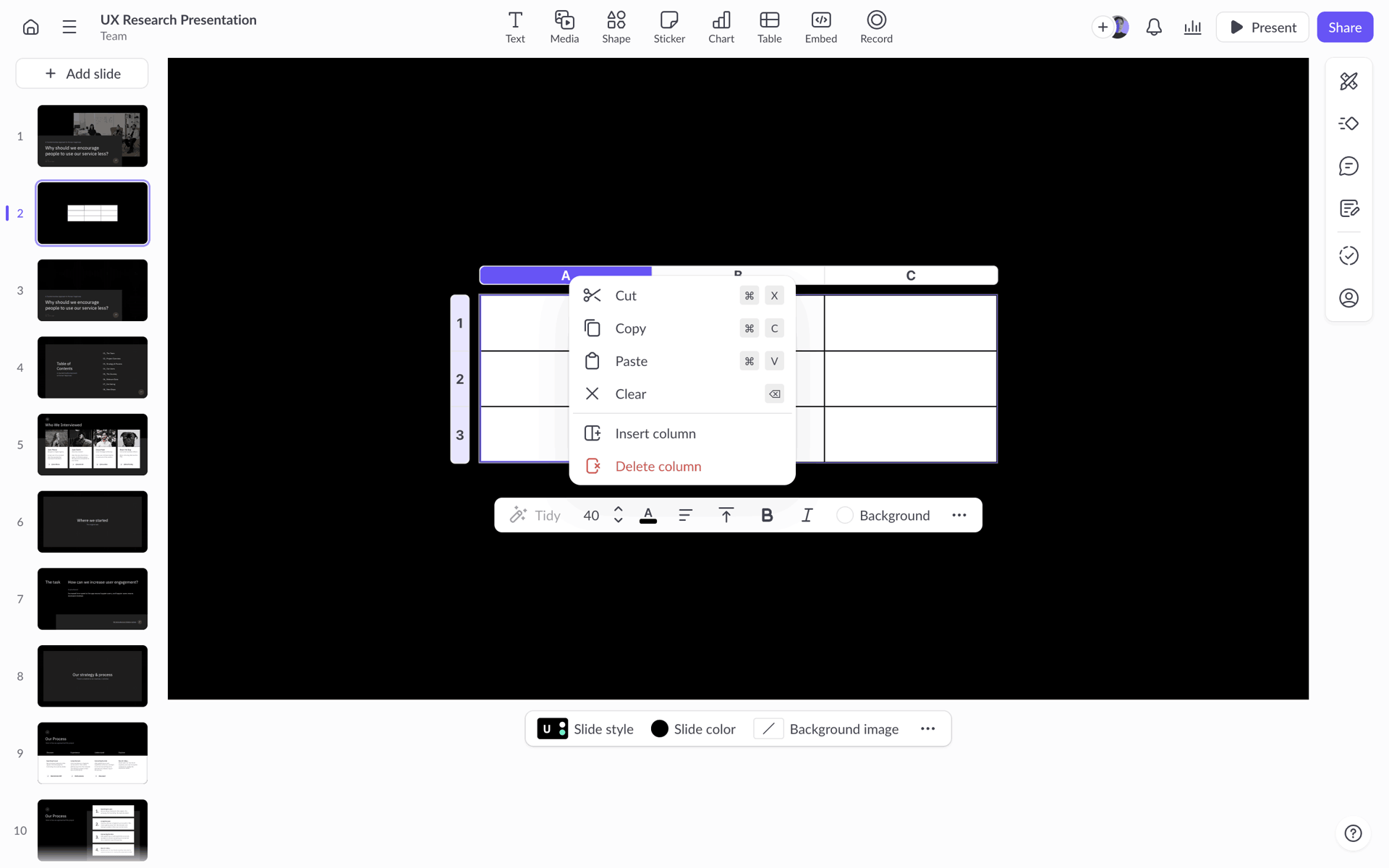 Pitch Web Collaboration interface screenshot 18