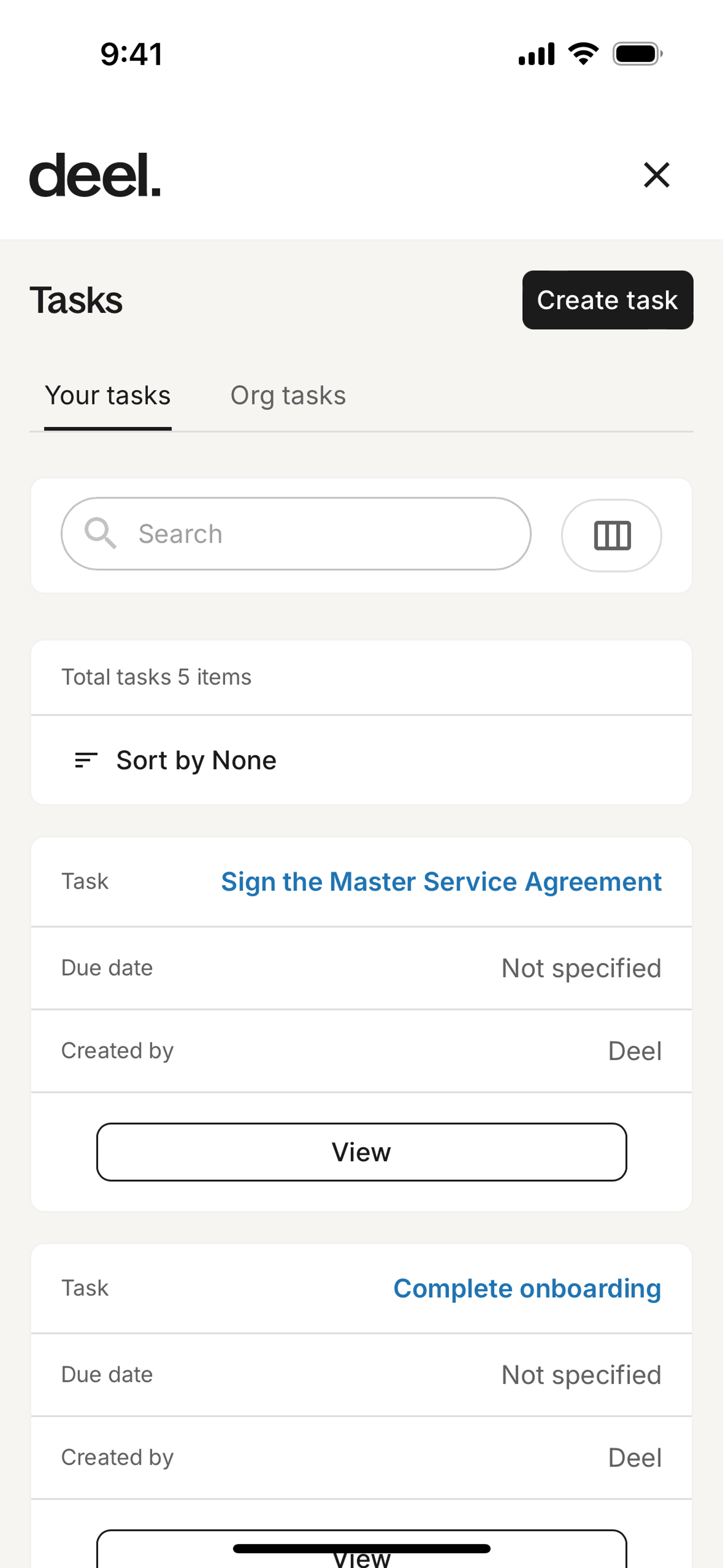 Deel iOS Business interface screenshot 5