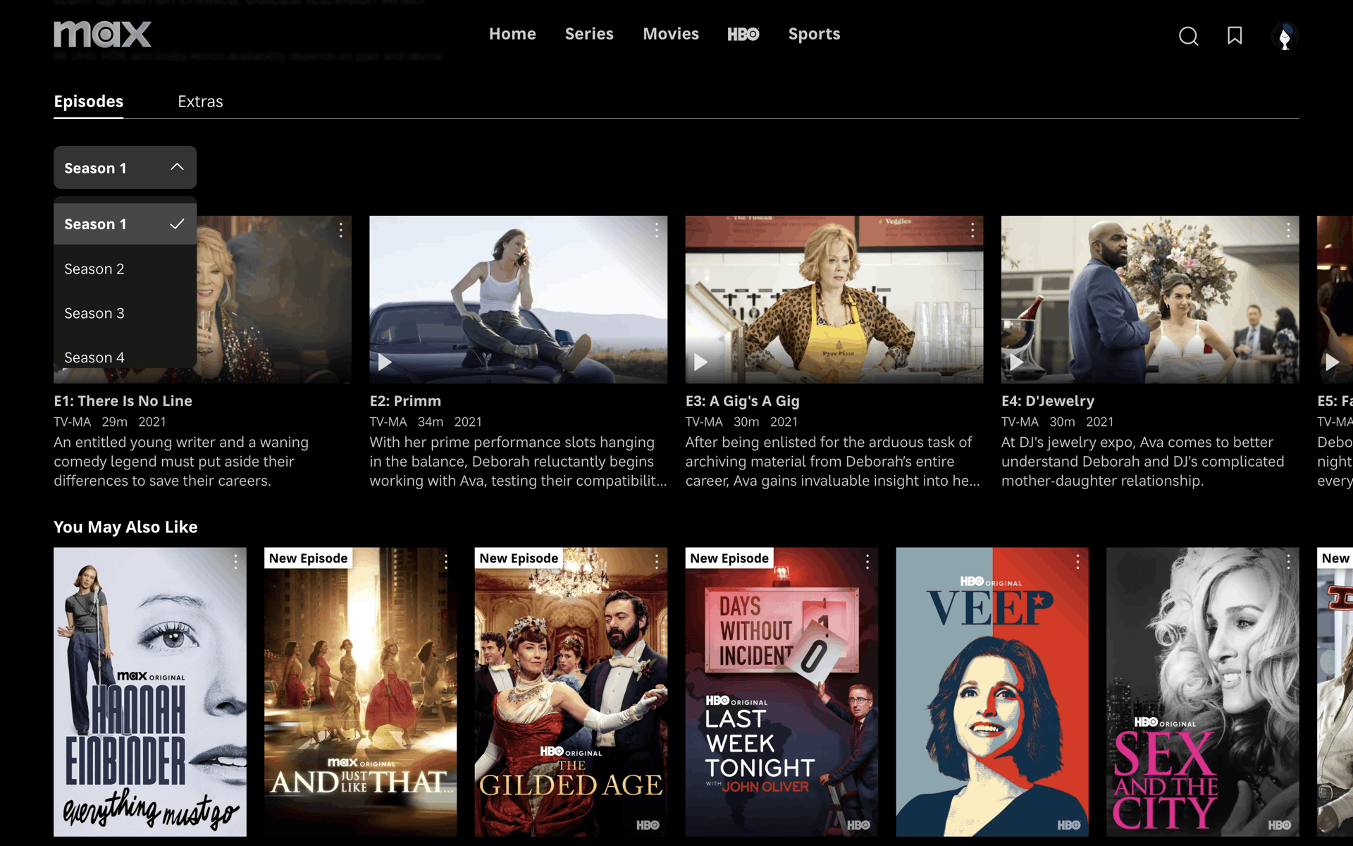 HBO Max Web Entertainment interface screenshot 23