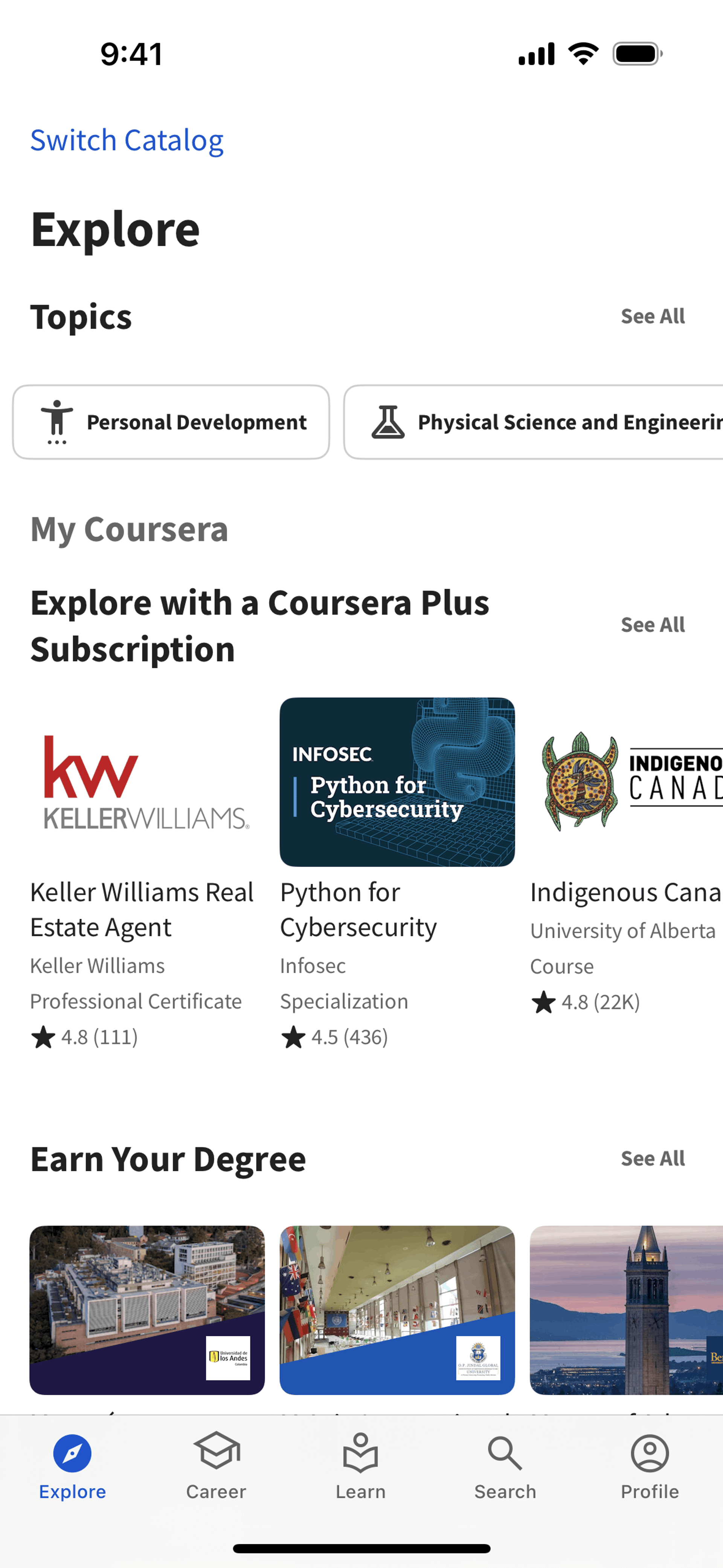 Coursera iOS Education interface screenshot 22