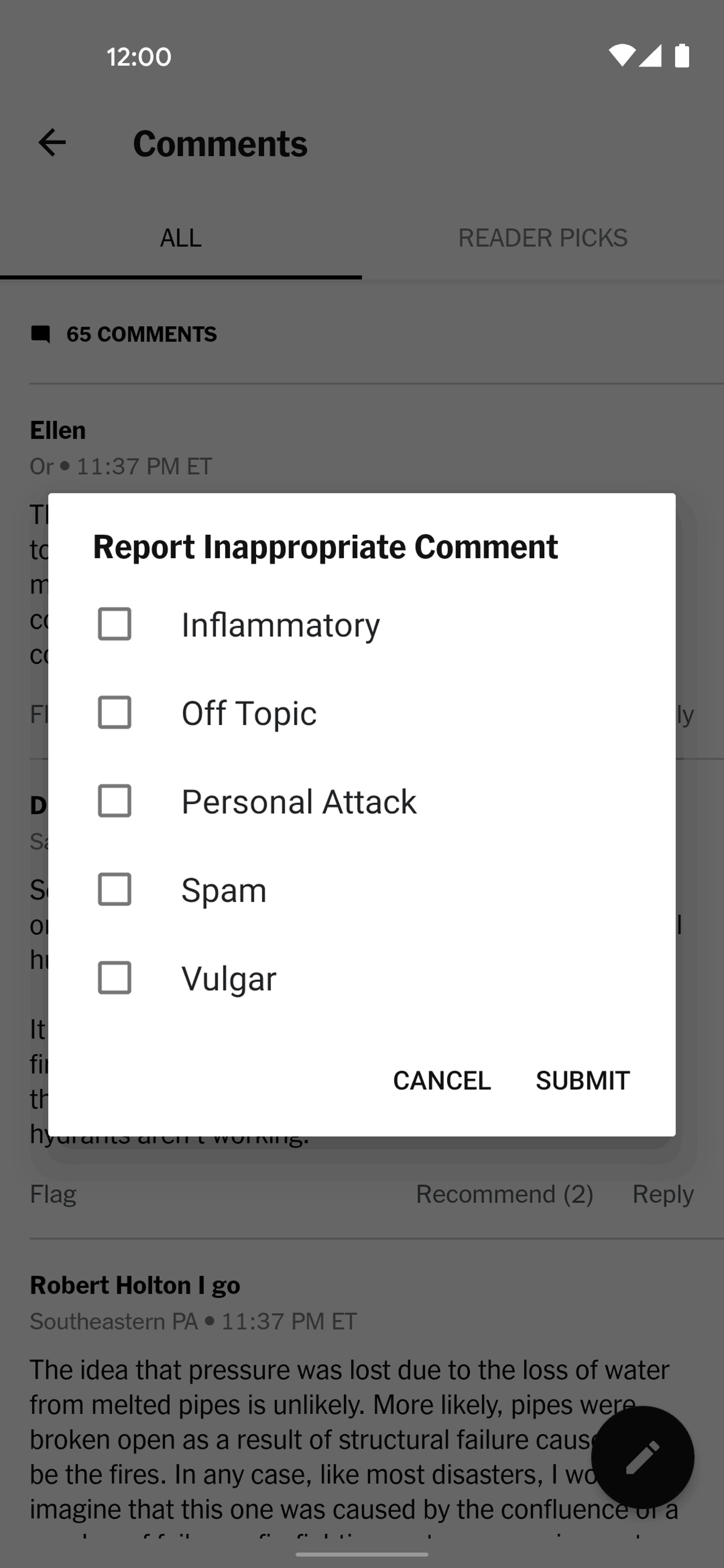 The New York Times Android News interface screenshot 20