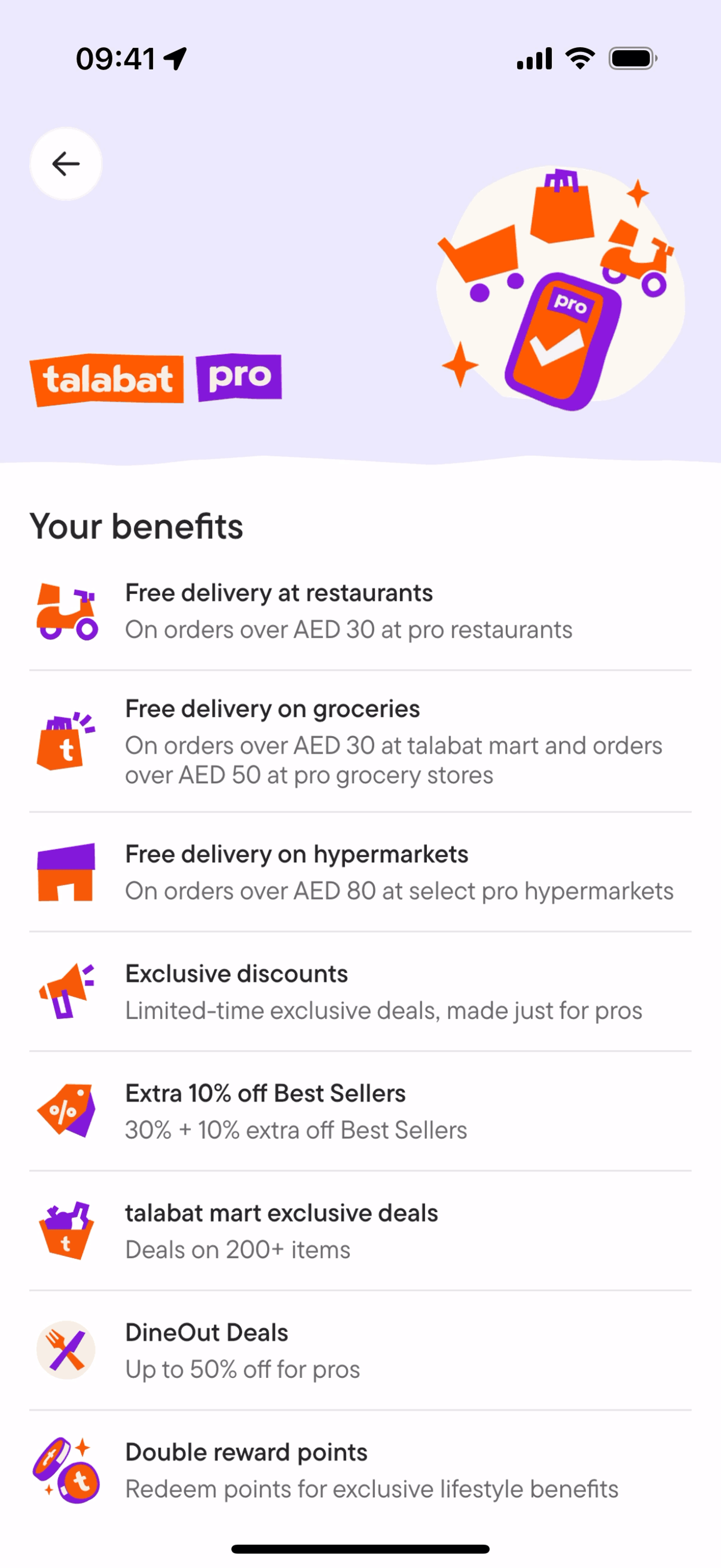 talabat iOS Food & Drink interface screenshot 7