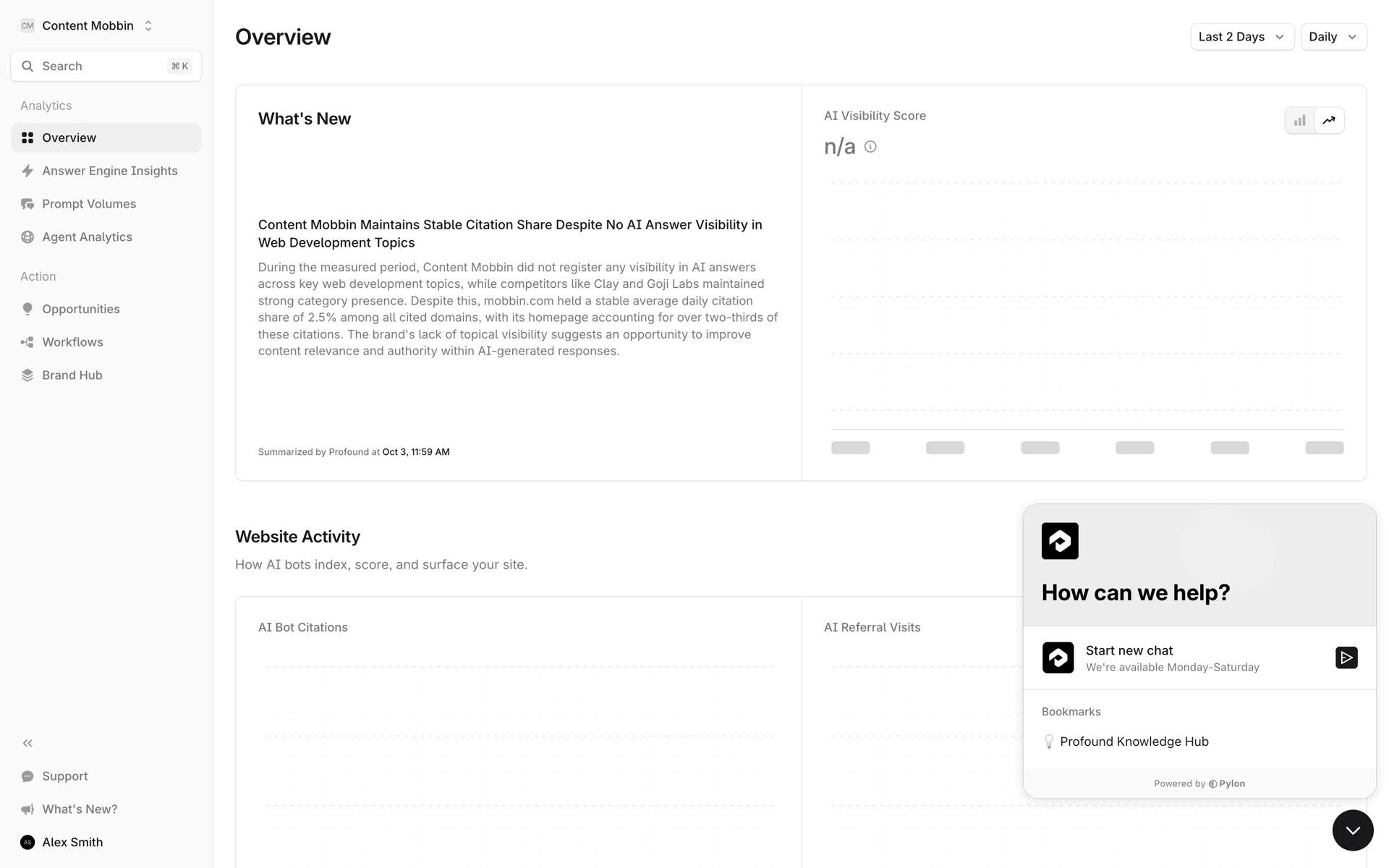 Profound Web AI interface screenshot 16