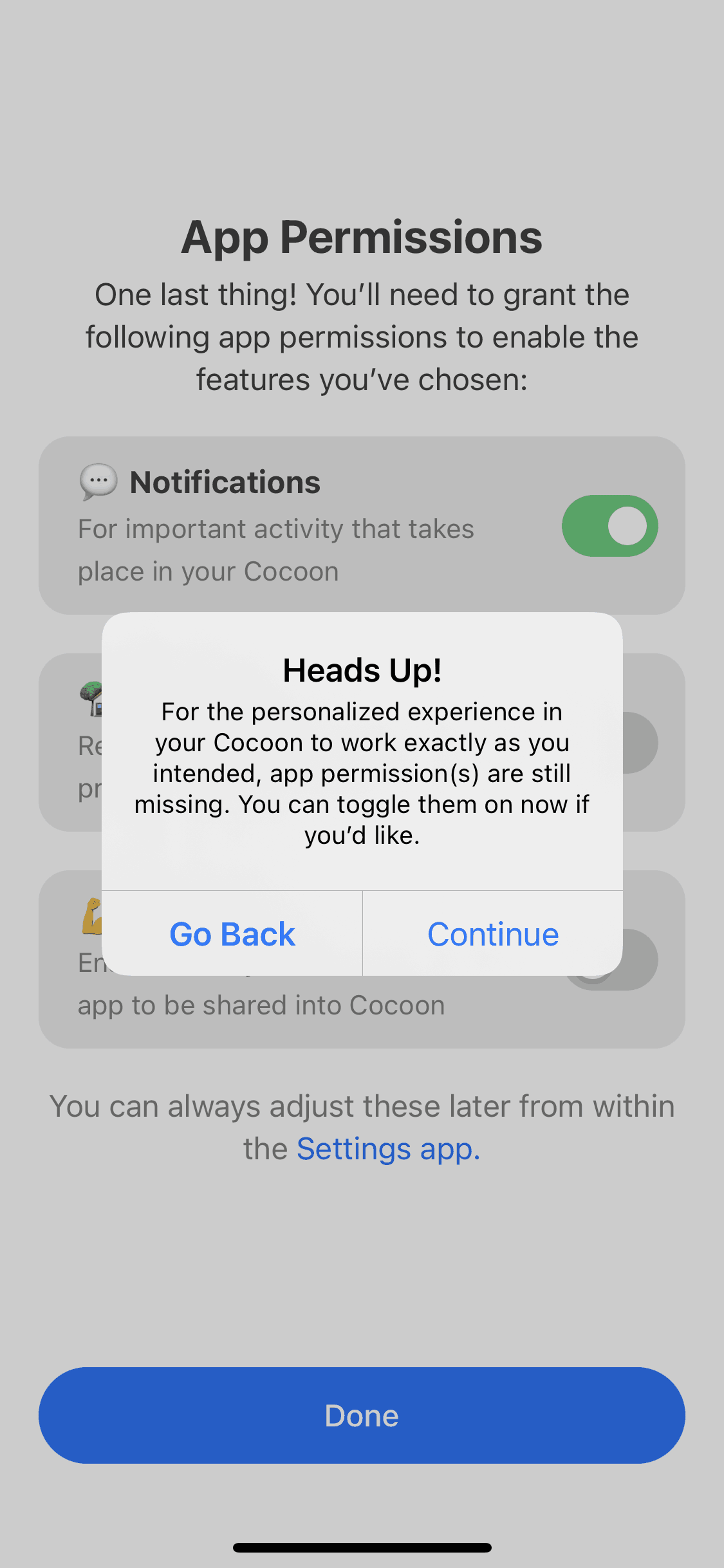 Cocoon iOS Lifestyle interface screenshot 7