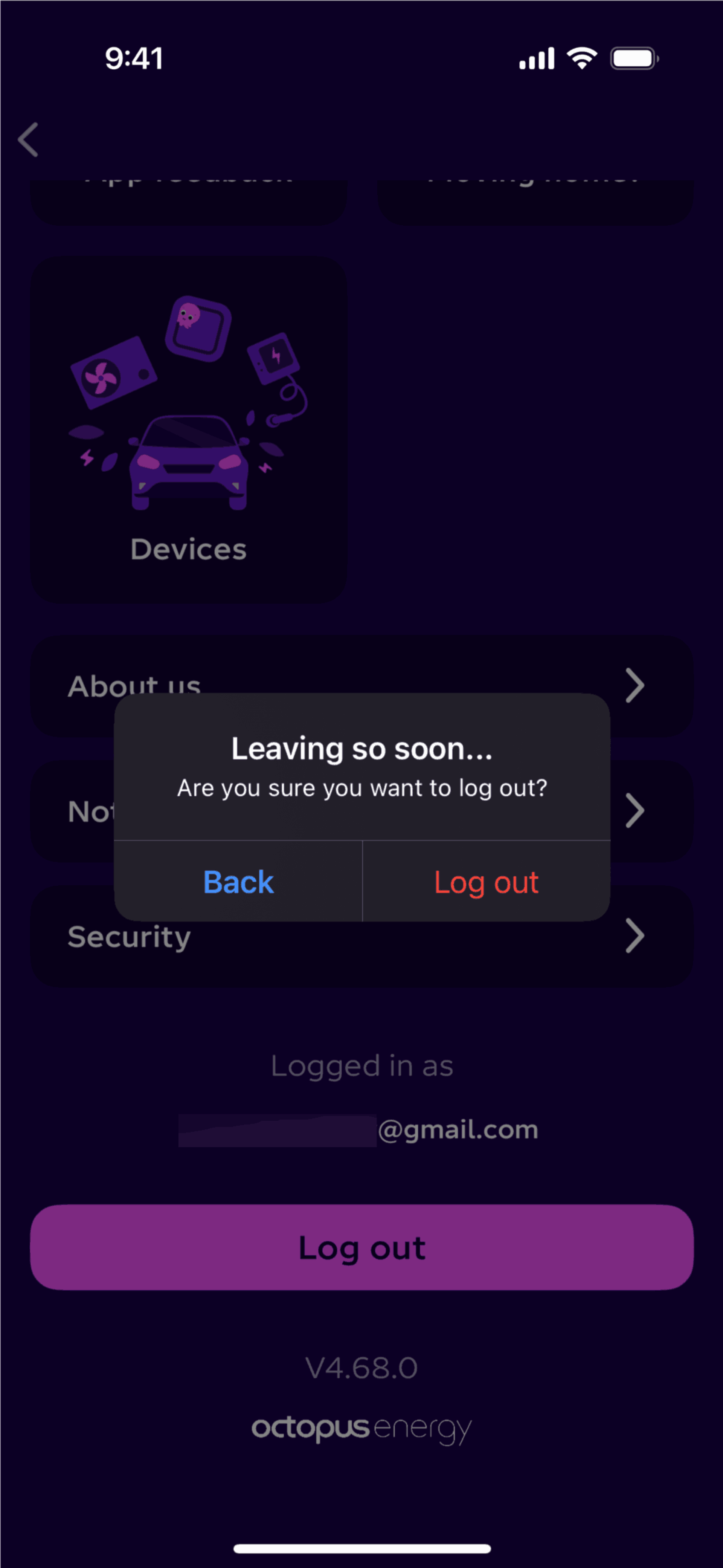 Octopus Energy iOS Utilities interface screenshot 17