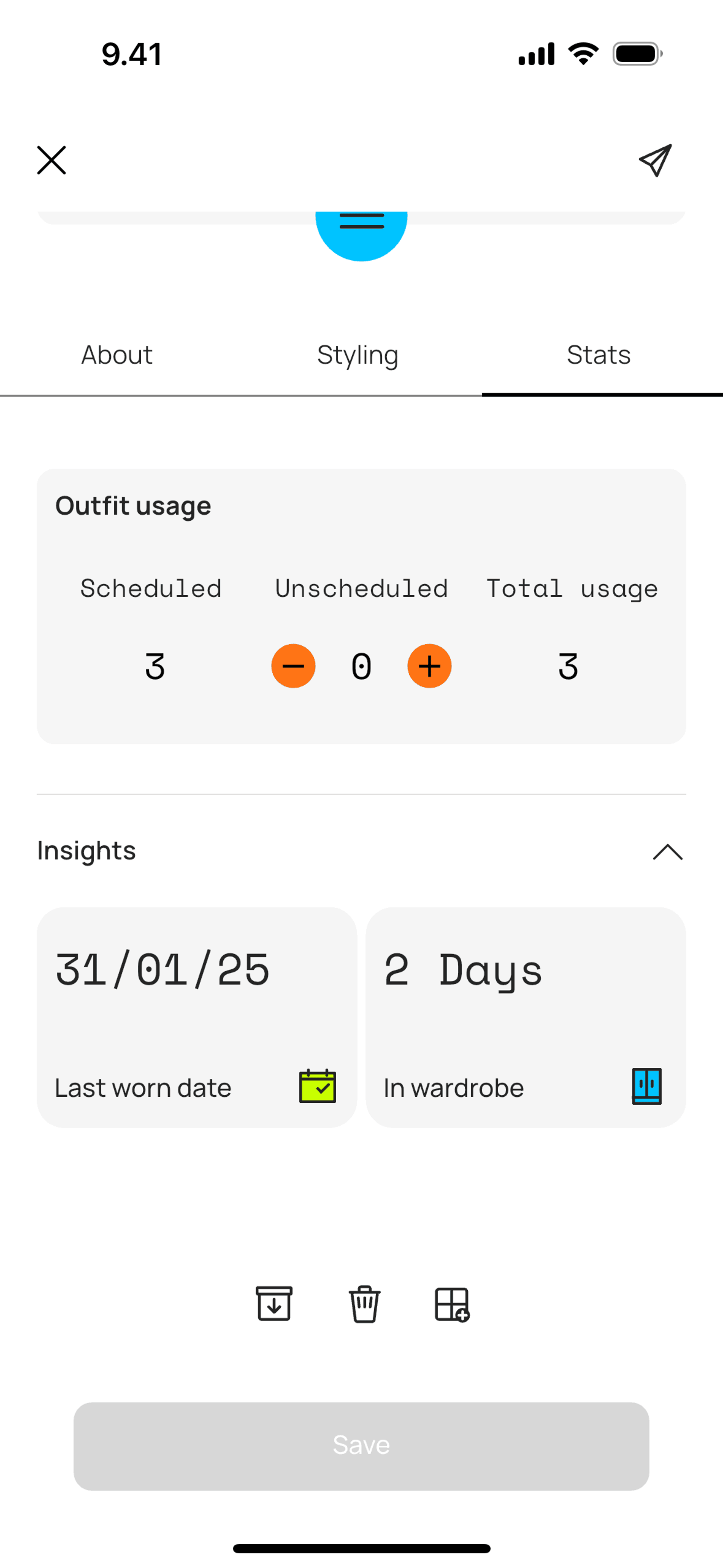 Whering iOS Lifestyle interface screenshot 5