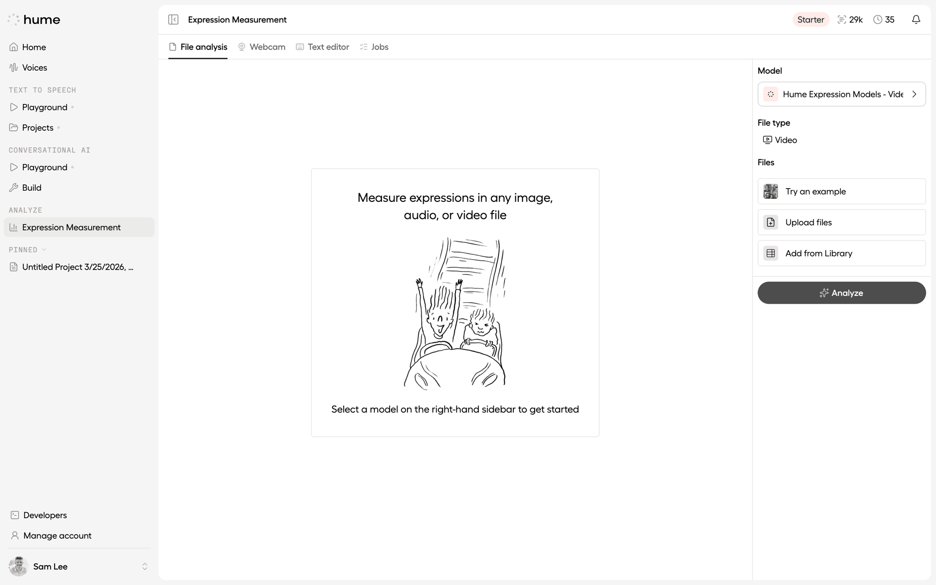 Hume AI Web emotion recognition interface screenshot 16