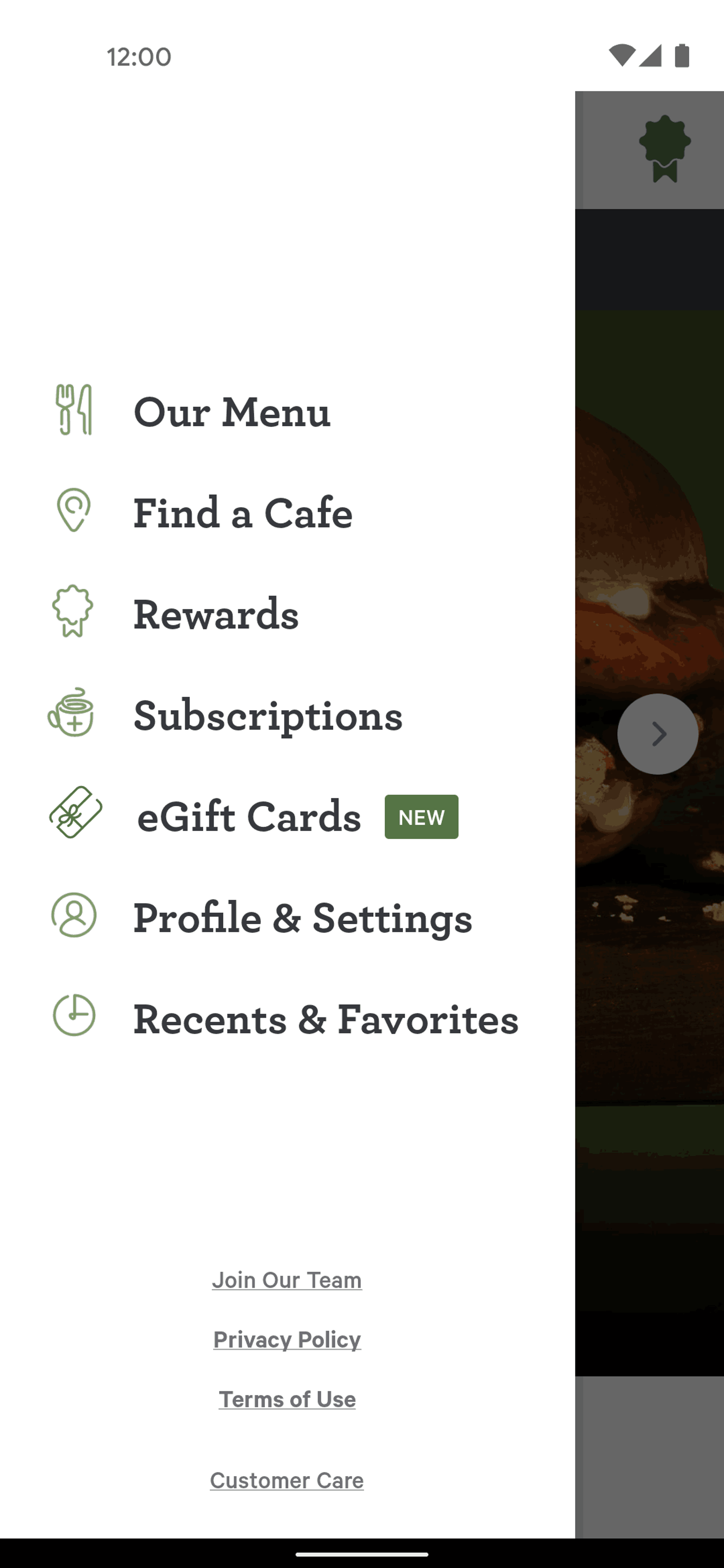 Panera Bread Android Food & Drink interface screenshot 12