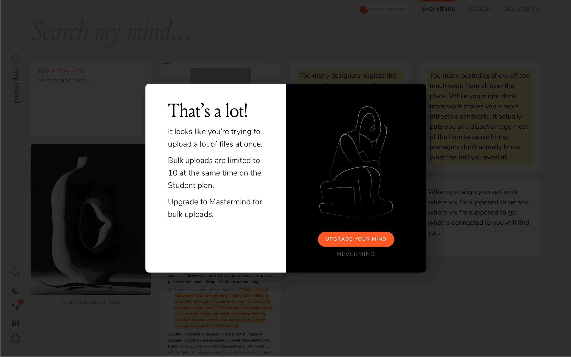 mymind Web Productivity interface screenshot 13