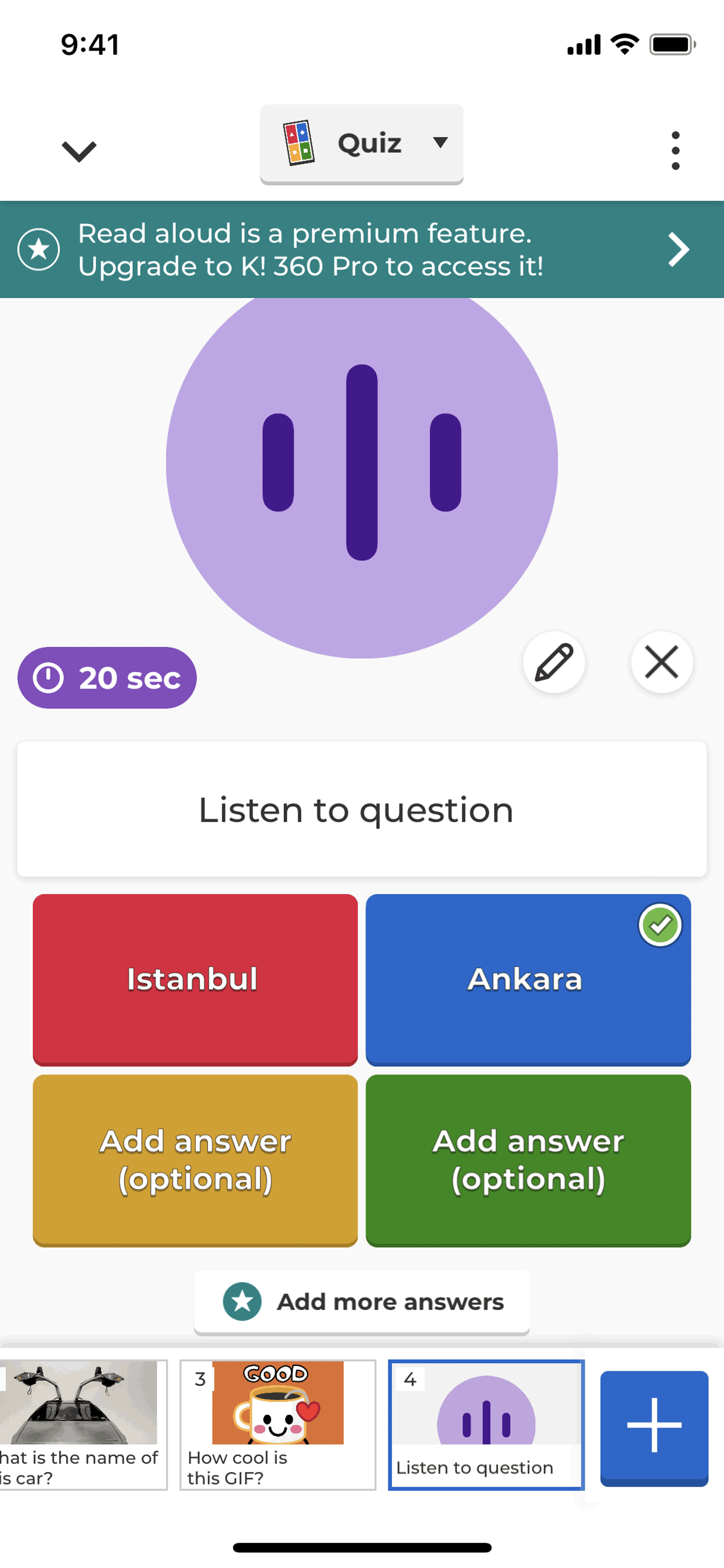 Kahoot! iOS Education interface screenshot 3