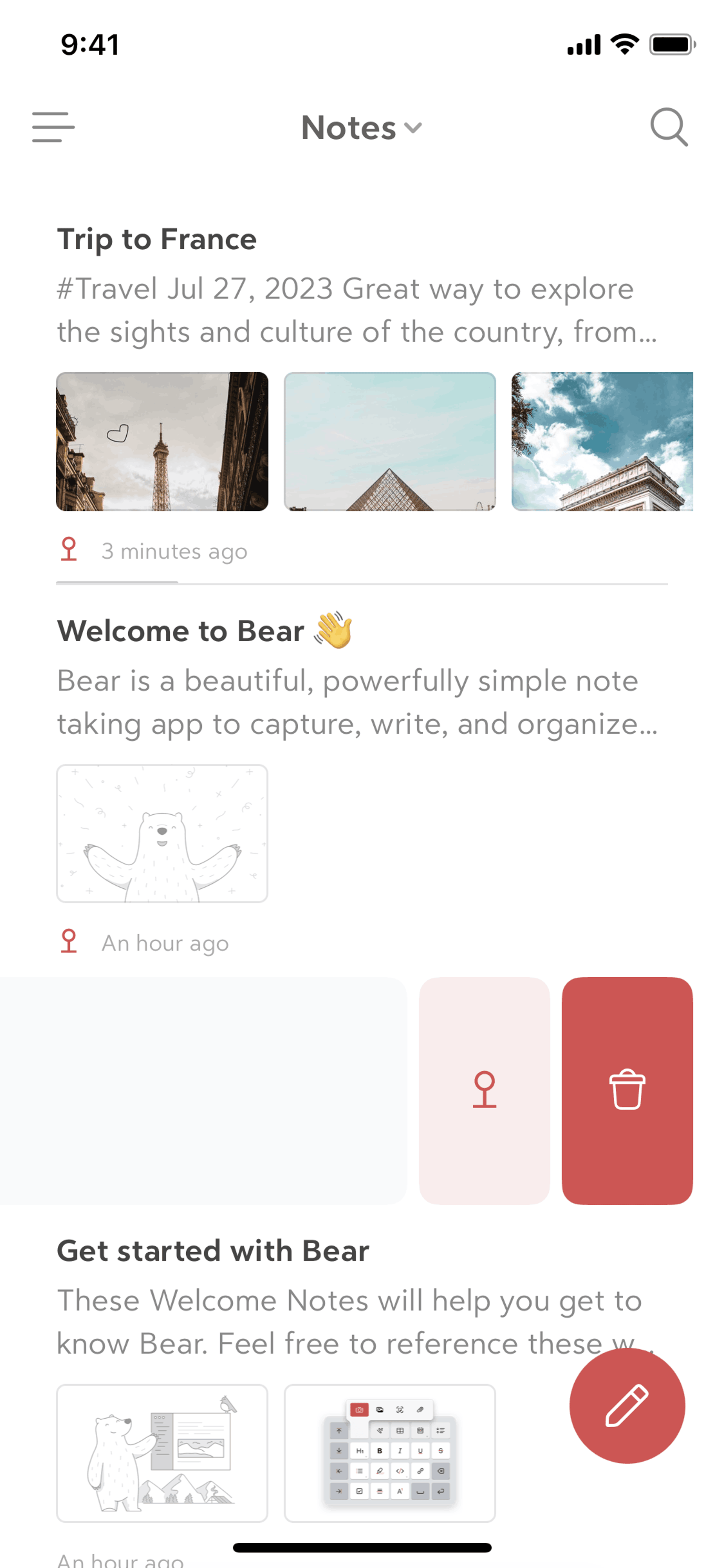 Bear iOS Productivity interface screenshot 20