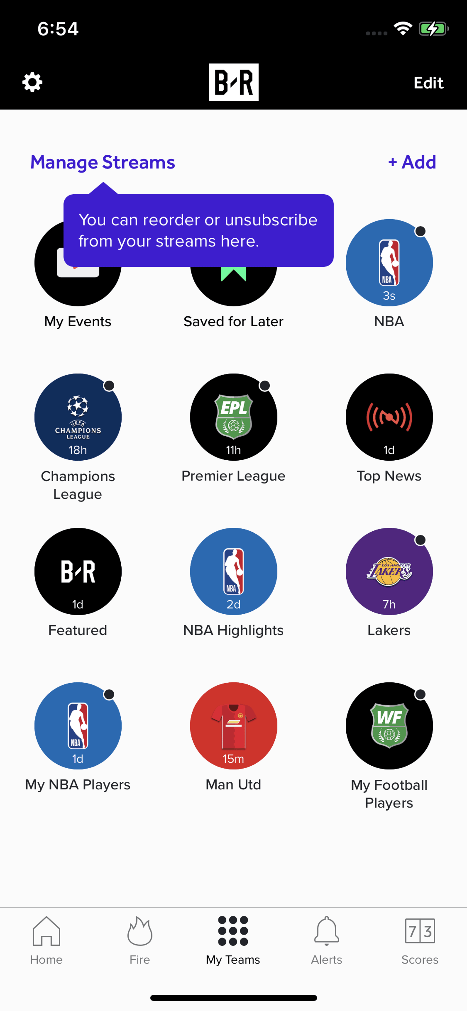 Bleacher Report iOS Sports interface screenshot 4
