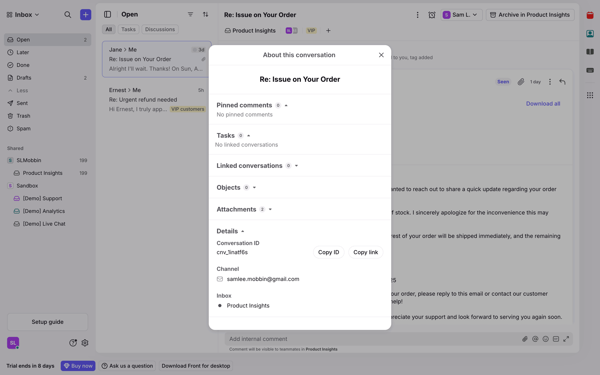 Front Web Business interface screenshot 11