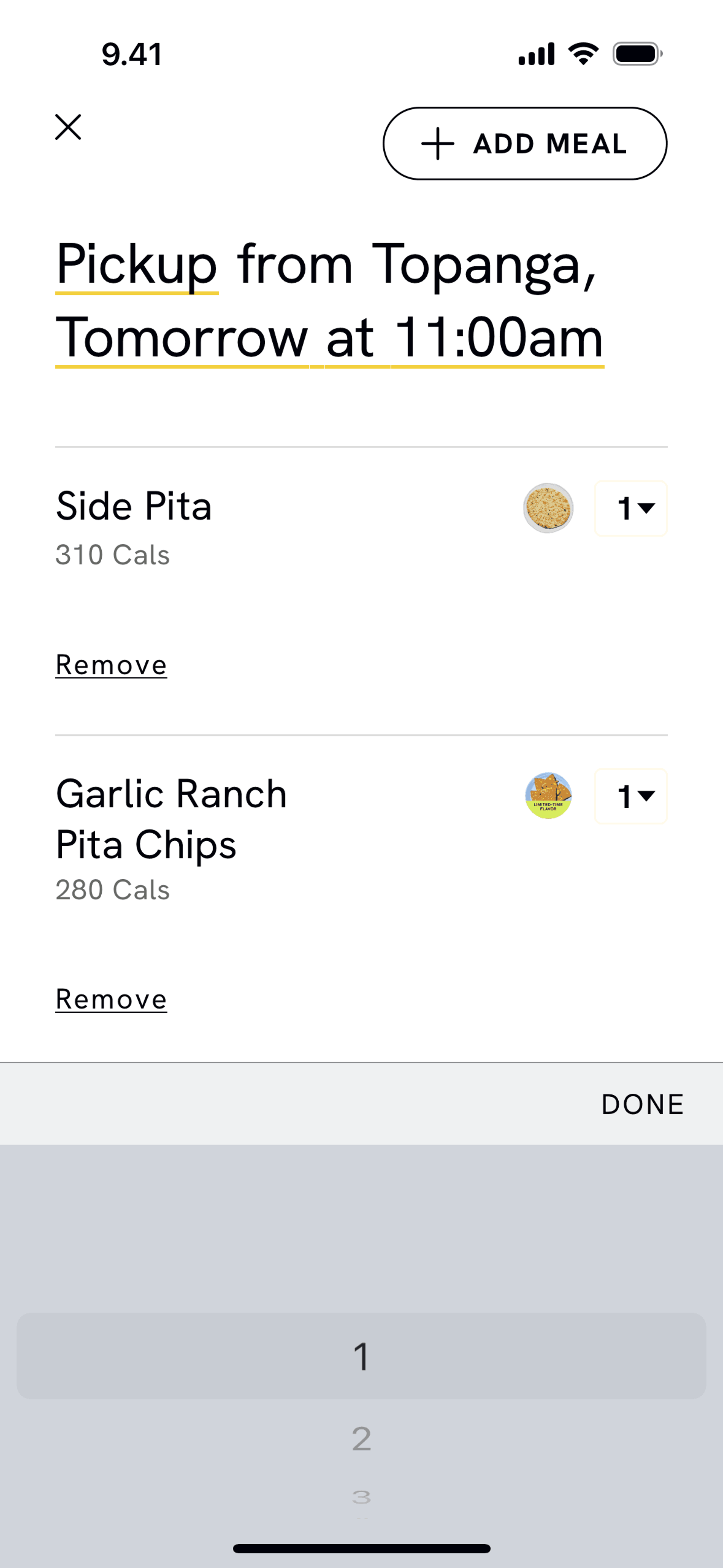 CAVA iOS Food & Drink interface screenshot 4