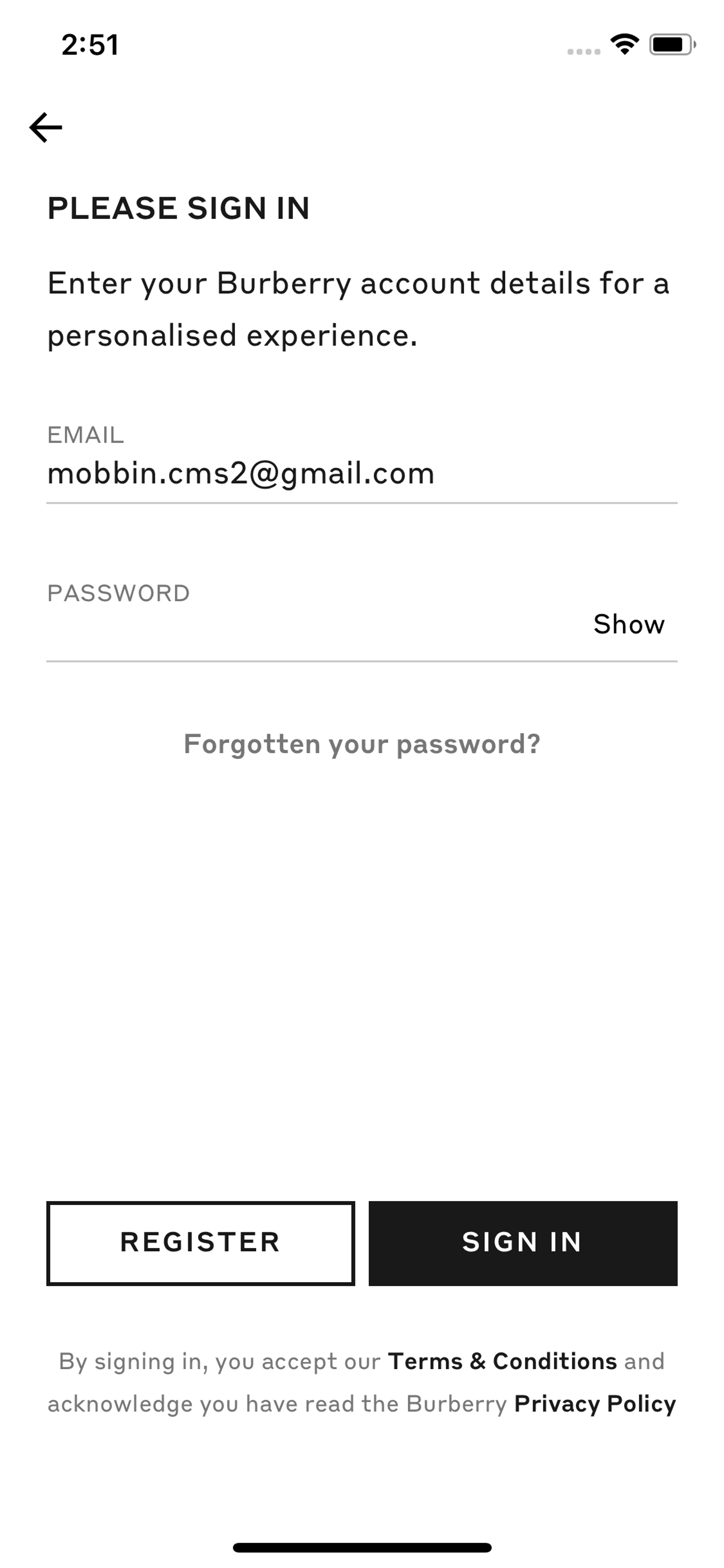 Burberry iOS Shopping interface screenshot 11