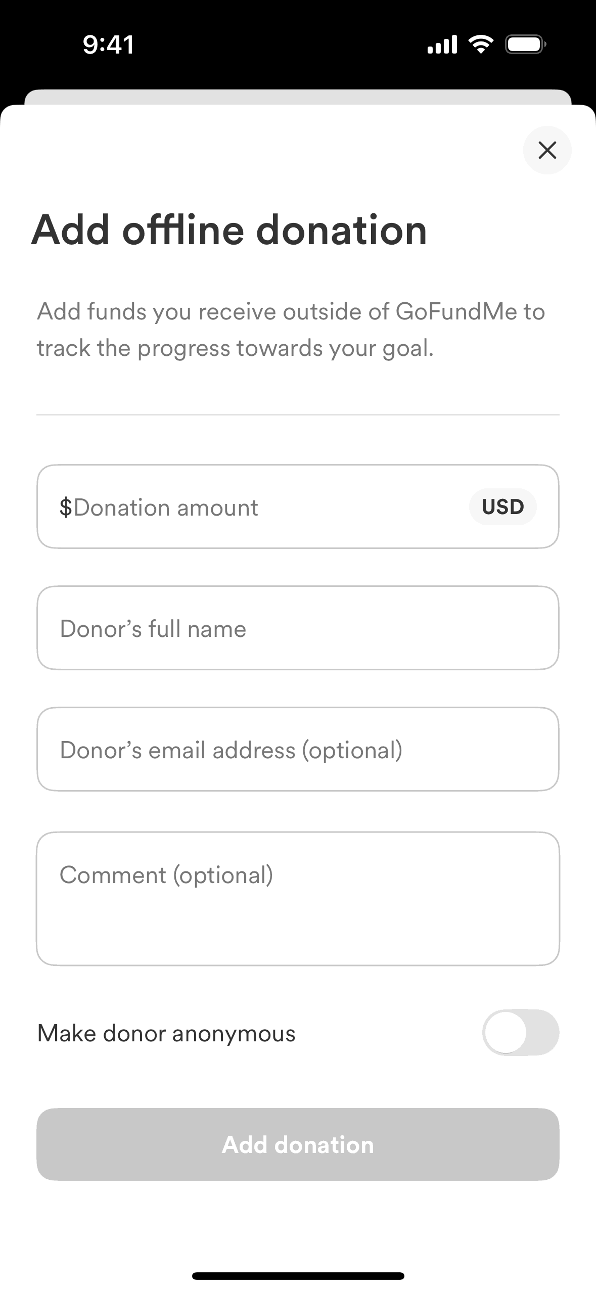 GoFundMe iOS Social Networking interface screenshot 22