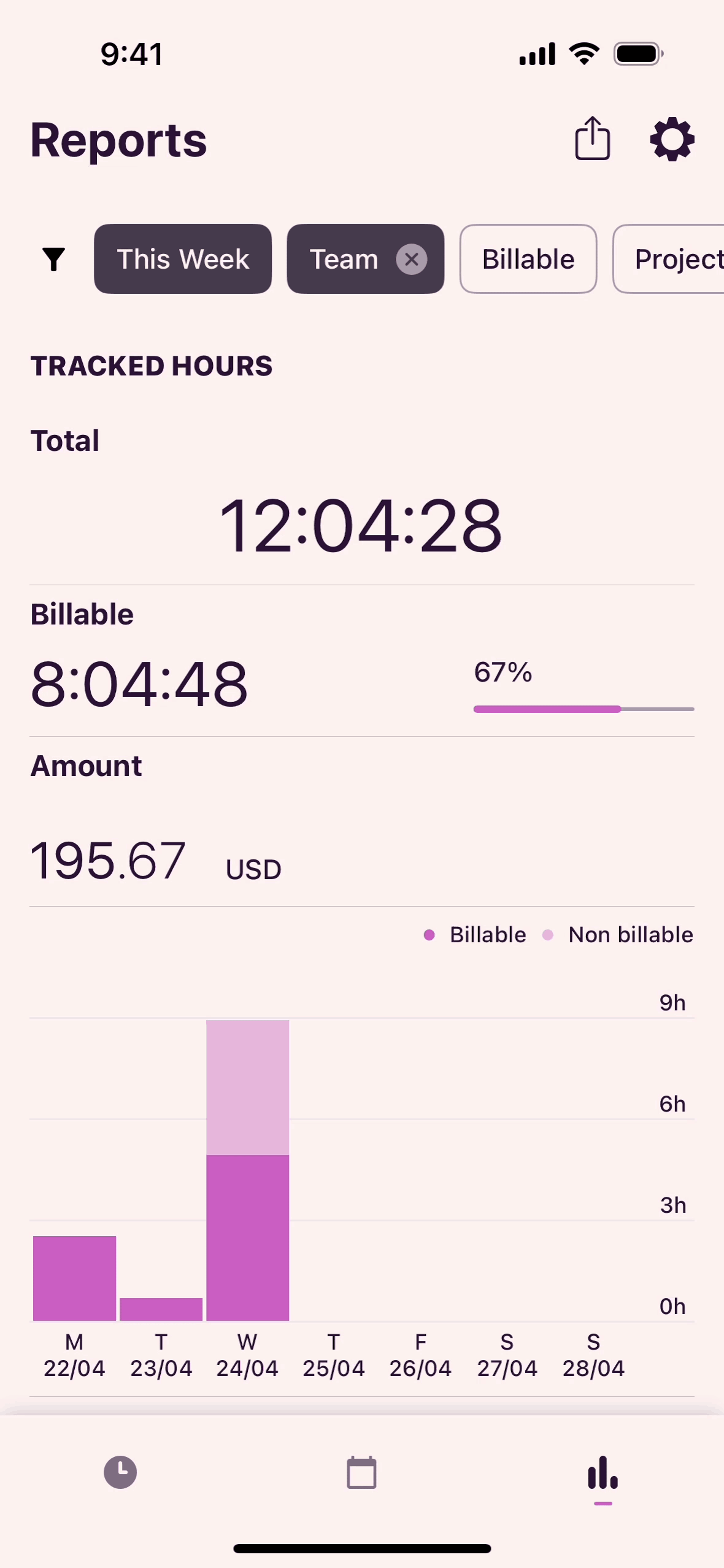 Toggl Track iOS Business interface screenshot 9