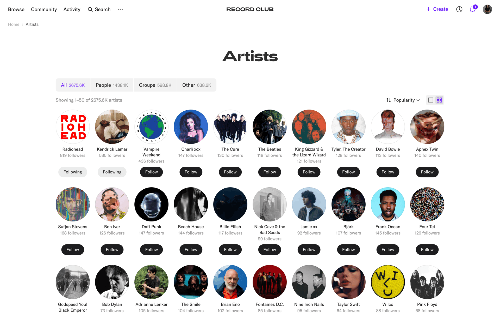 Record Club Web Music & Audio interface screenshot 17