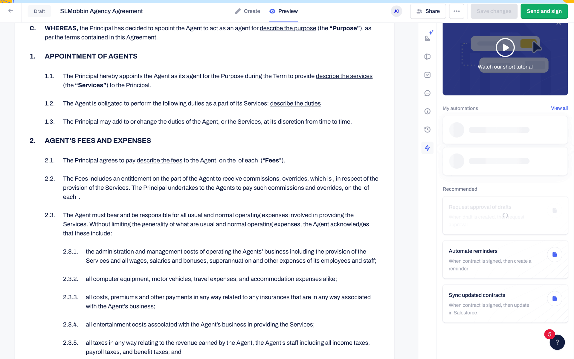 Contractbook Web Business interface screenshot 10